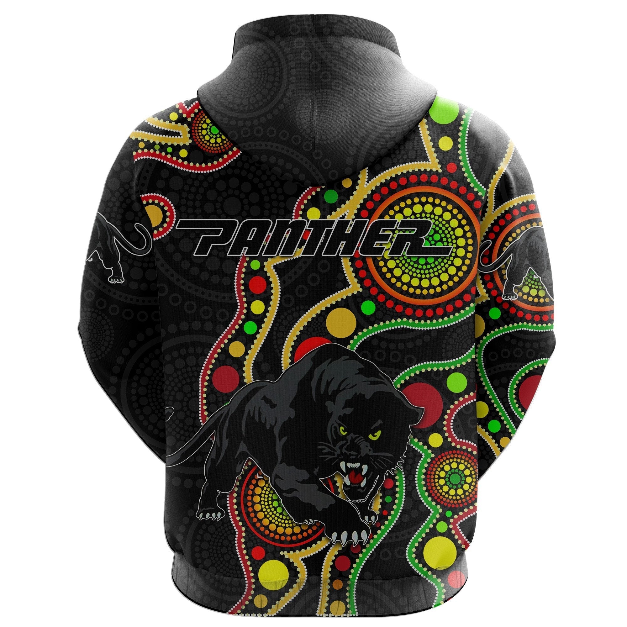 Penrith Zip Hoodie Black Panthers Indigenous Rugby - Vibe Hoodie Shop
