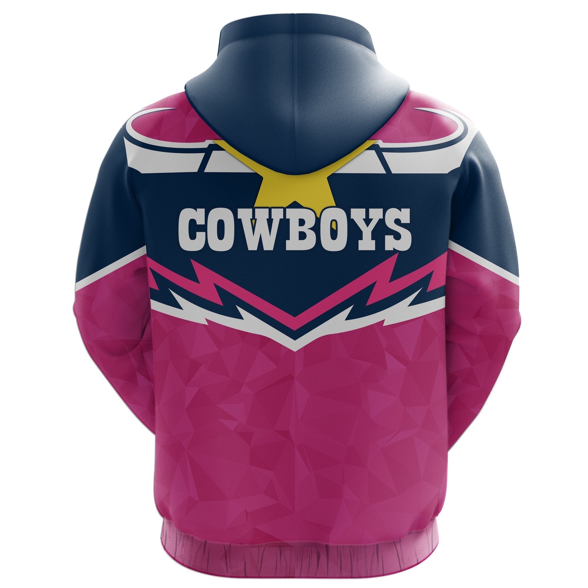Cowboys Rugby Zip Hoodie Pink Version - Vibe Hoodie Shop