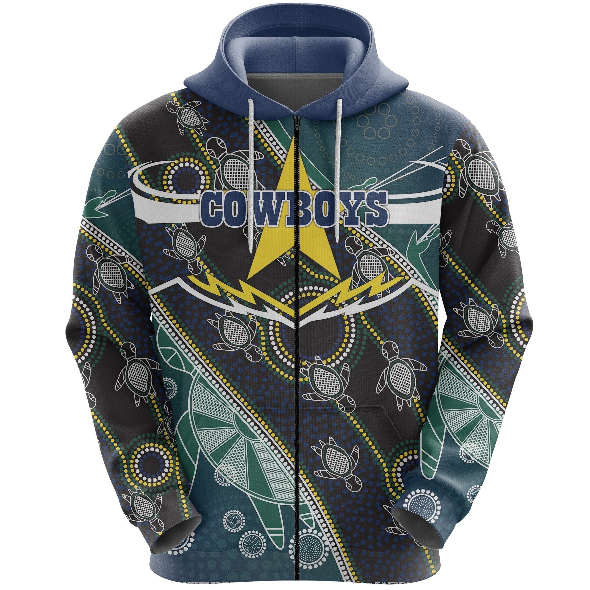 Cowboys Aboriginal Zip Hoodie - Vibe Hoodie Shop