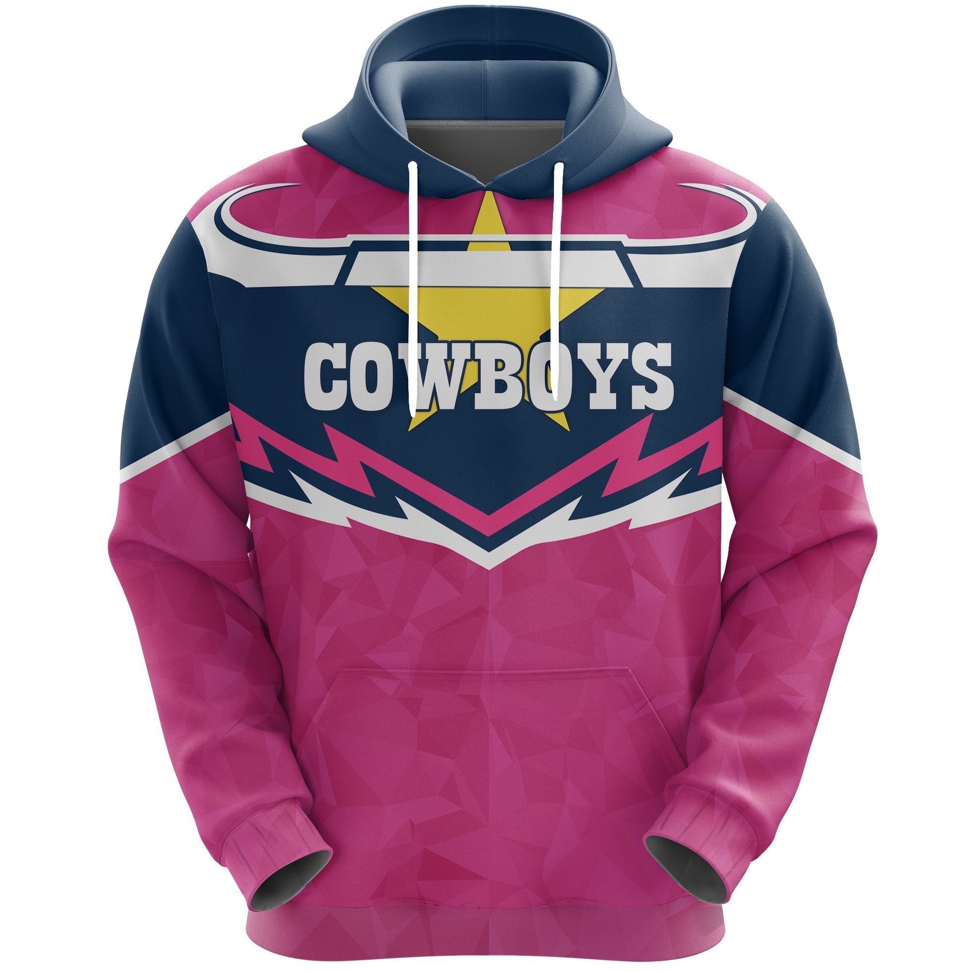 Cowboys Rugby Hoodie Pink Version - Vibe Hoodie Shop