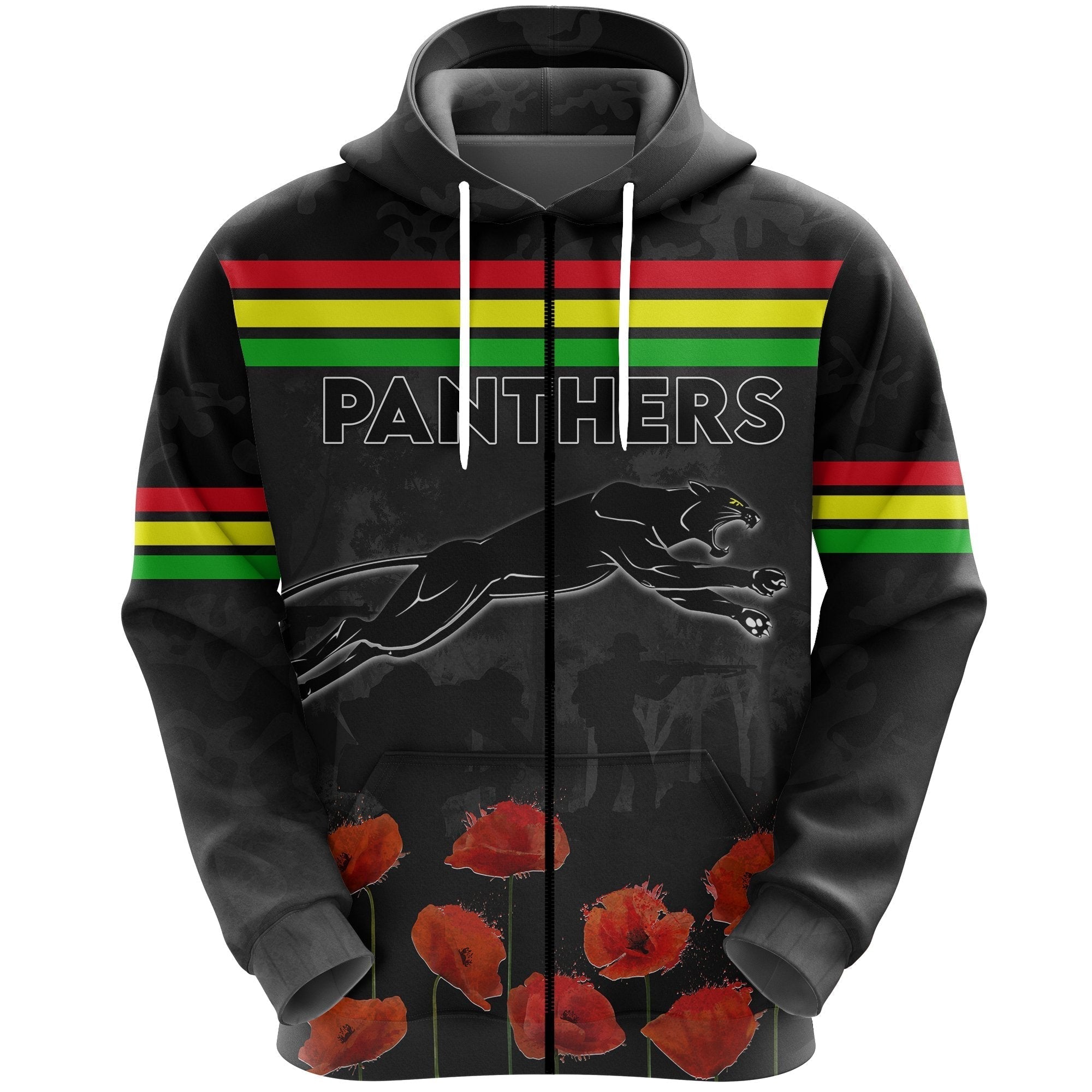 Panthers Rugby ANZAC Day Zip Hoodie - Vibe Hoodie Shop