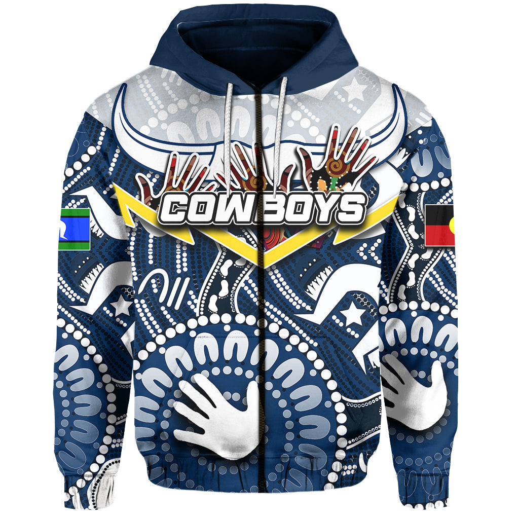 NAIDOC Cowboys Zip Hoodie NAIDOC Patterns LT6 - Vibe Hoodie Shop