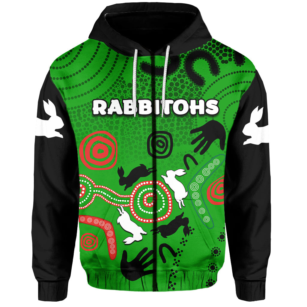 South Sydney Rabbitohs Indigenous Zip Hoodie No.3 LT6 - Vibe Hoodie Shop
