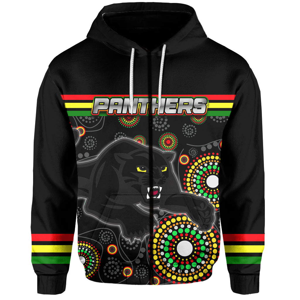 Panthers Zip Hoodie Aboriginal Patterns LT6 - Vibe Hoodie Shop