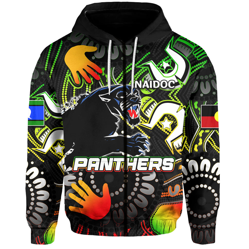 (Custom Personalised) NAIDOC Panthers Zip Hoodie NAIDOC Patterns LT6 - Vibe Hoodie Shop