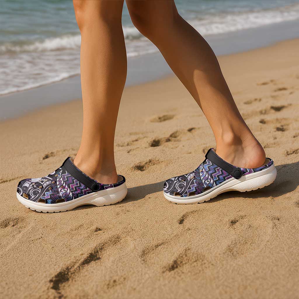 New Zealand Maori Clogs Shoes Poutama Pikorua Purple Paua Shell - Vibe Hoodie