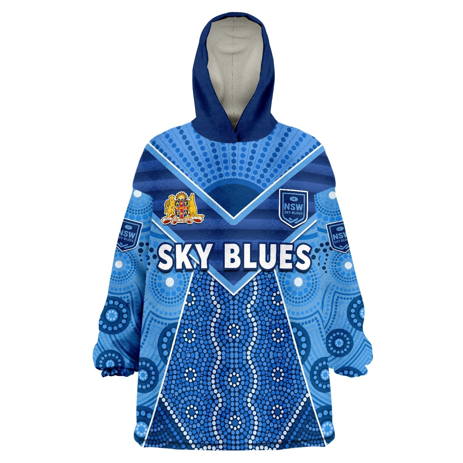 NSW Sky Blues The Champions Womens State Of Origin 2022 Wearable Blanket Hoodie - Vibe Hoodie Shop