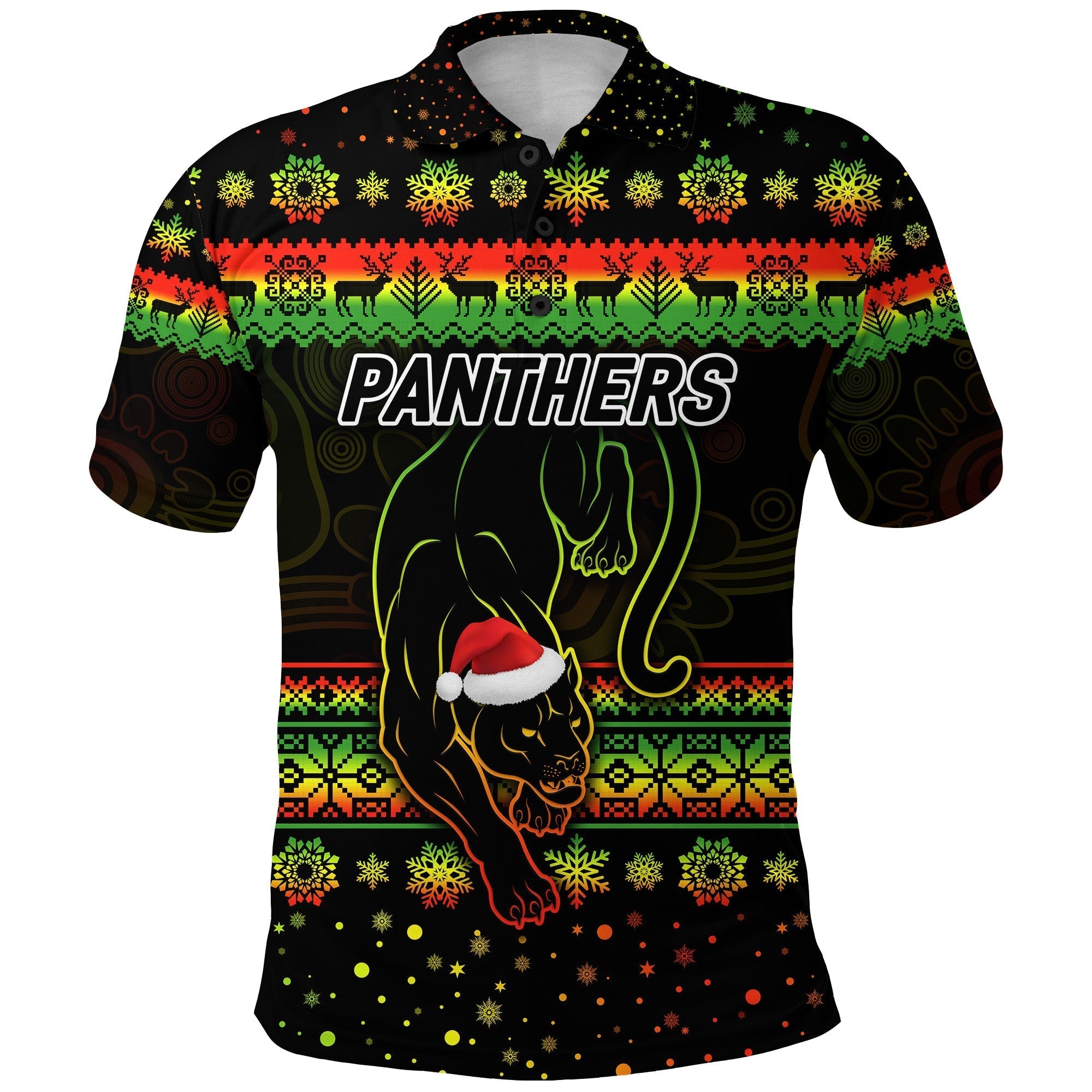 (Custom Personalised) Penrith Panthers Polo Shirt Christmas Simple Style - Vibe Hoodie Shop