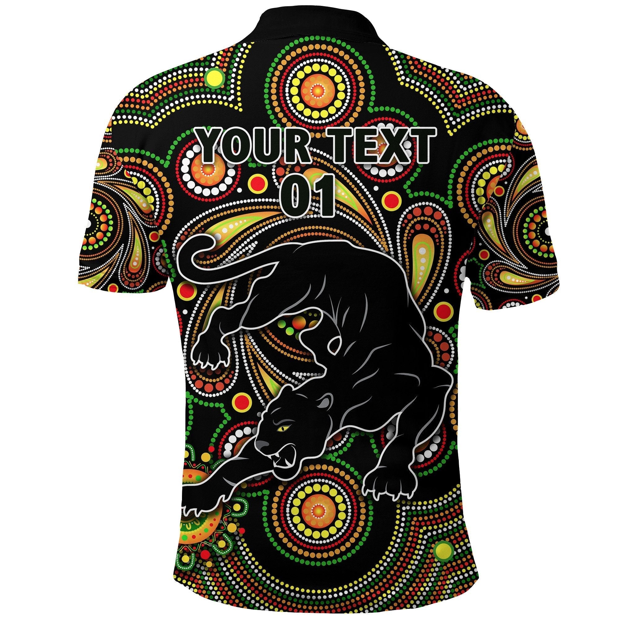 (Custom Personalised) Penrith Polo Shirt Panthers Indigenous Vibes, Custom Text And Number - Vibe Hoodie Shop