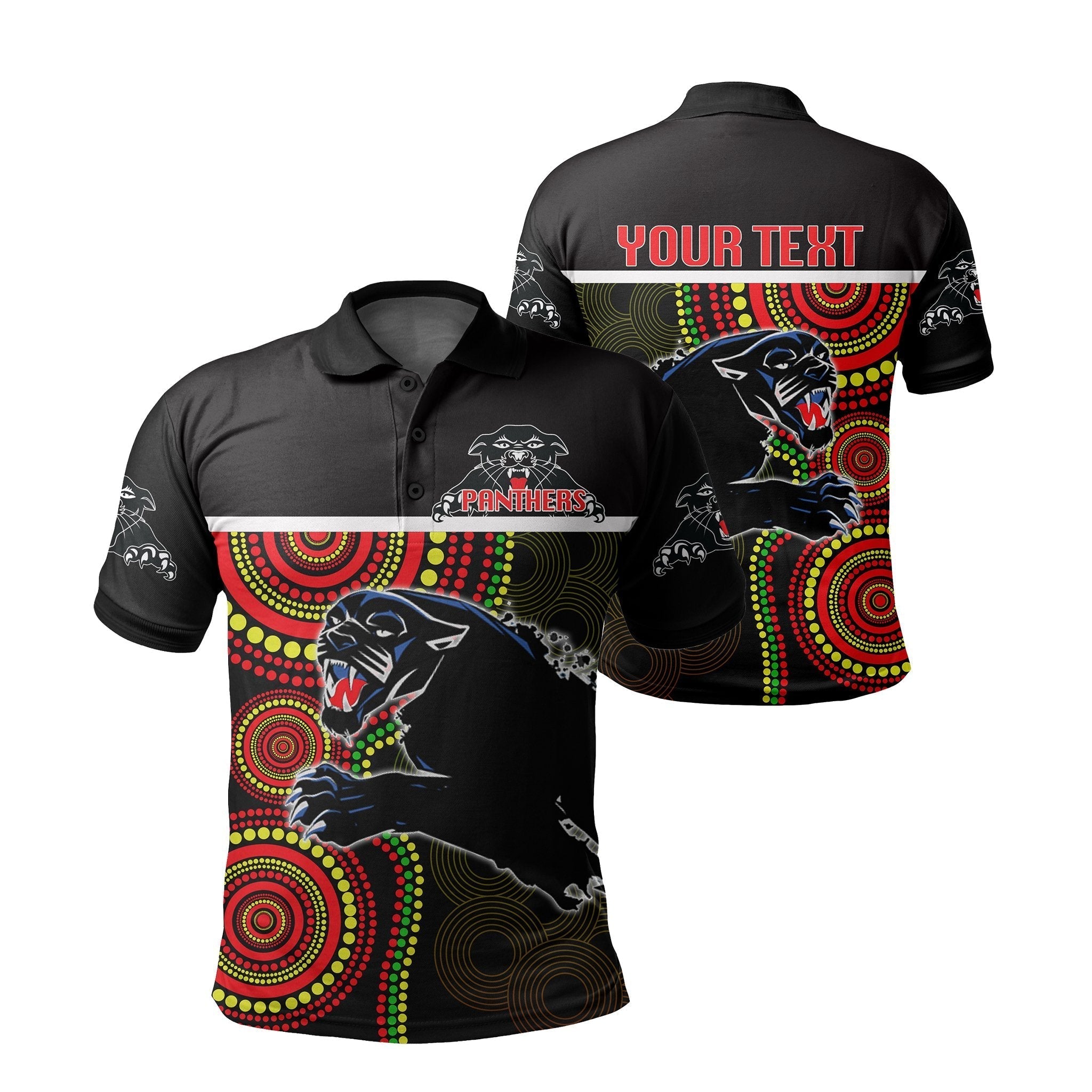(Custom Personalised) Panthers Indigenous Polo Shirt - Vibe Hoodie Shop