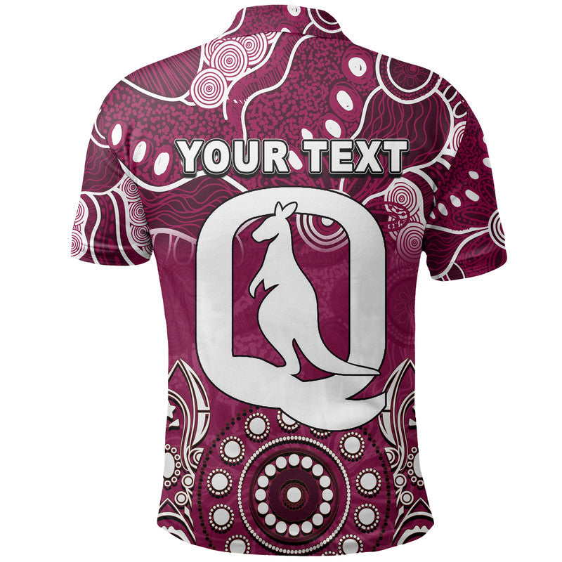(Custom Personalised) Queensland Maroons Polo Shirt Aboriginal - Vibe Hoodie Shop