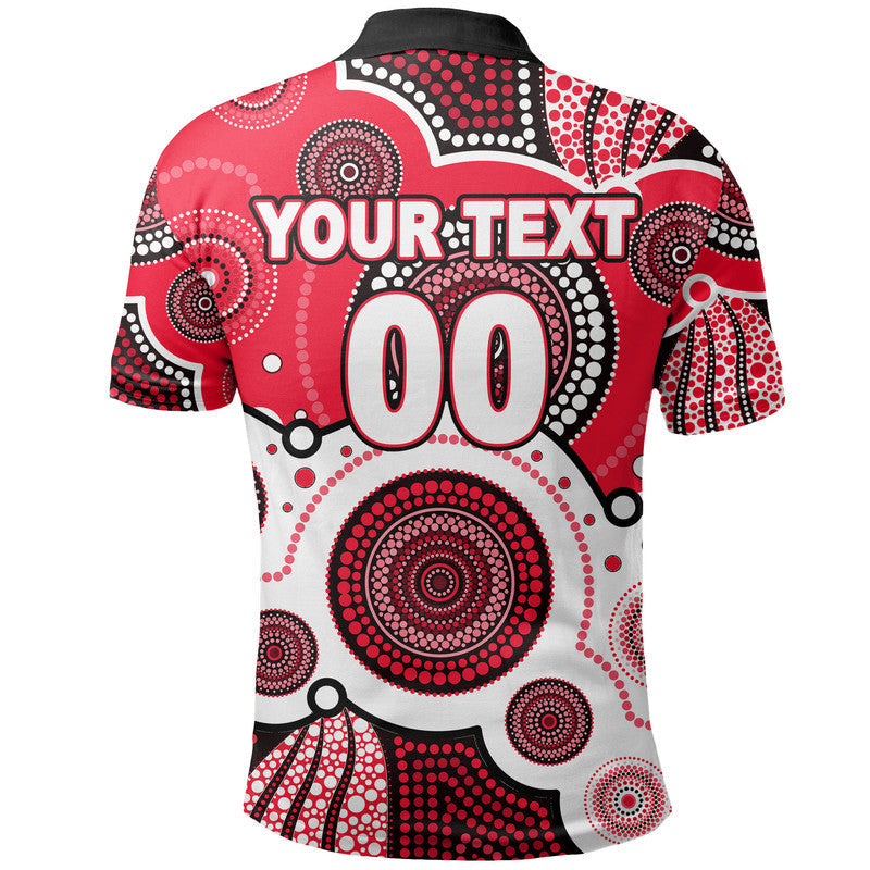 (Custom Personalised And Number) Dolphins Rugby Polo Shirt Aboriginal - Vibe Hoodie Shop