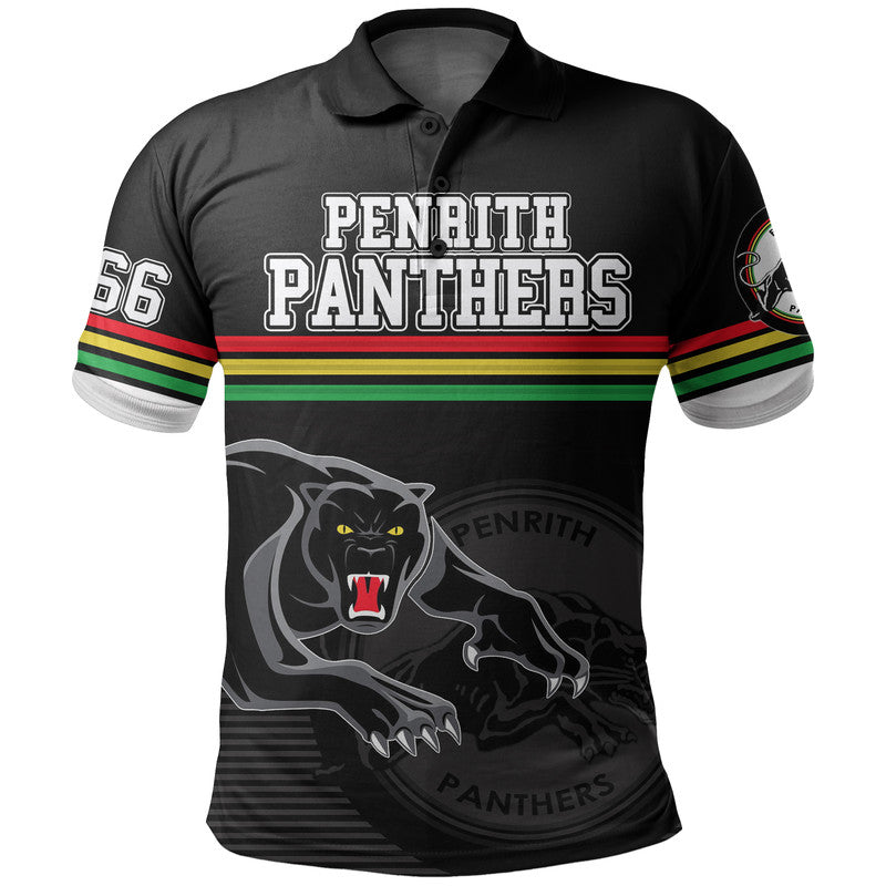 (Custom Personalised) Penrith Panthers Retro 1966 Polo Shirt Black - Vibe Hoodie Shop