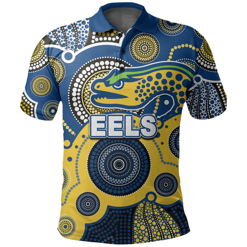(Custom Personalised And Number) Eels Rugby Polo Shirt Aboriginal - Vibe Hoodie Shop