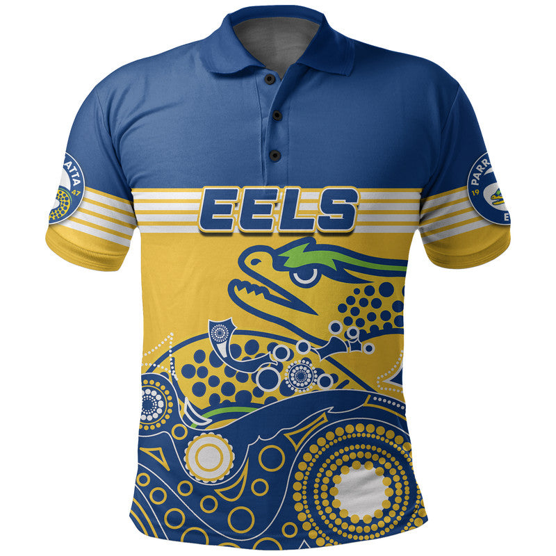 (Custom Personalised) Eels Rugby Polo Shirt Aboriginal Simple - Vibe Hoodie Shop
