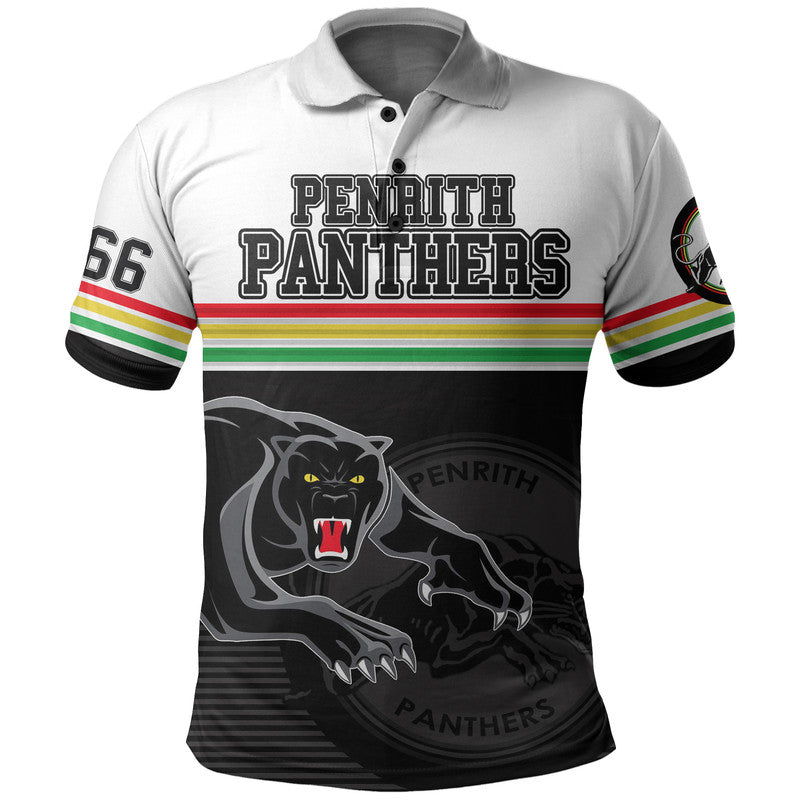 (Custom Personalised) Penrith Panthers Retro 1966 Polo Shirt White - Vibe Hoodie Shop