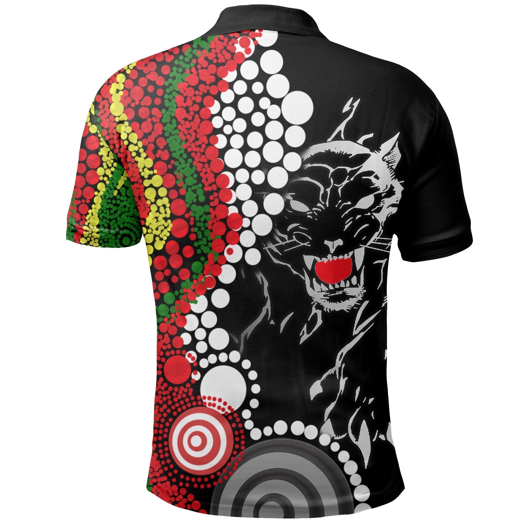 Penrith Panthers Polo Shirt Aboriginal Dots - Vibe Hoodie Shop