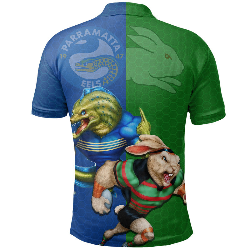 Eels And Rabbitohs Rugby Polo Shirt - Vibe Hoodie Shop