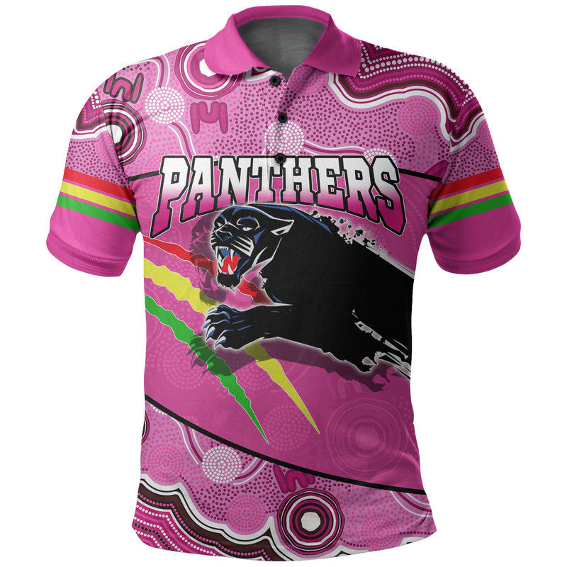 (Custom Personalised) Panthers Rugby Polo Shirt Aboriginal Basic Style-Pink - Vibe Hoodie Shop