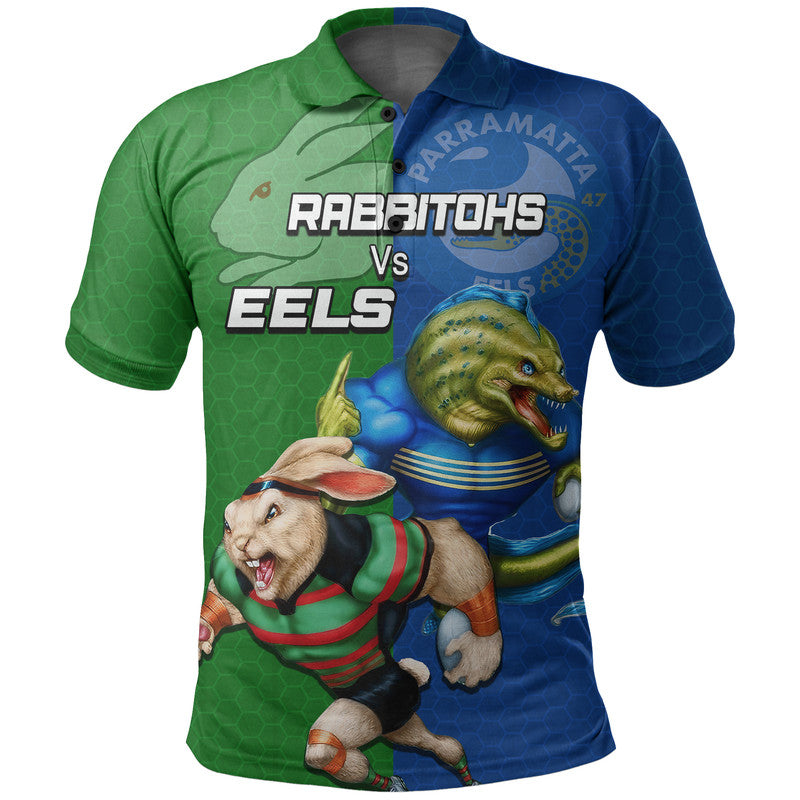 Eels And Rabbitohs Rugby Polo Shirt - Vibe Hoodie Shop