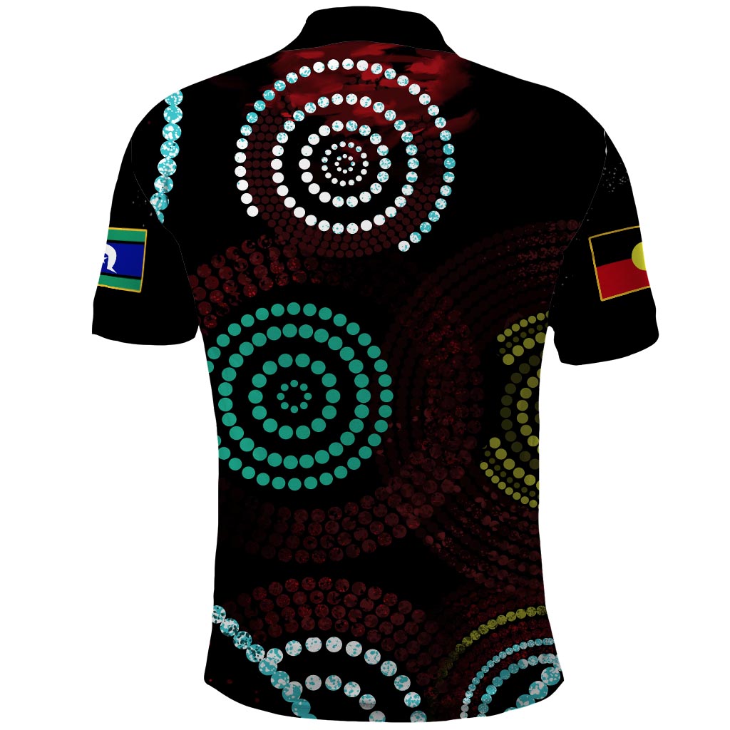 Polo Shirt, Aboriginal Dot Patterns and Flag - Vibe Hoodie Shop