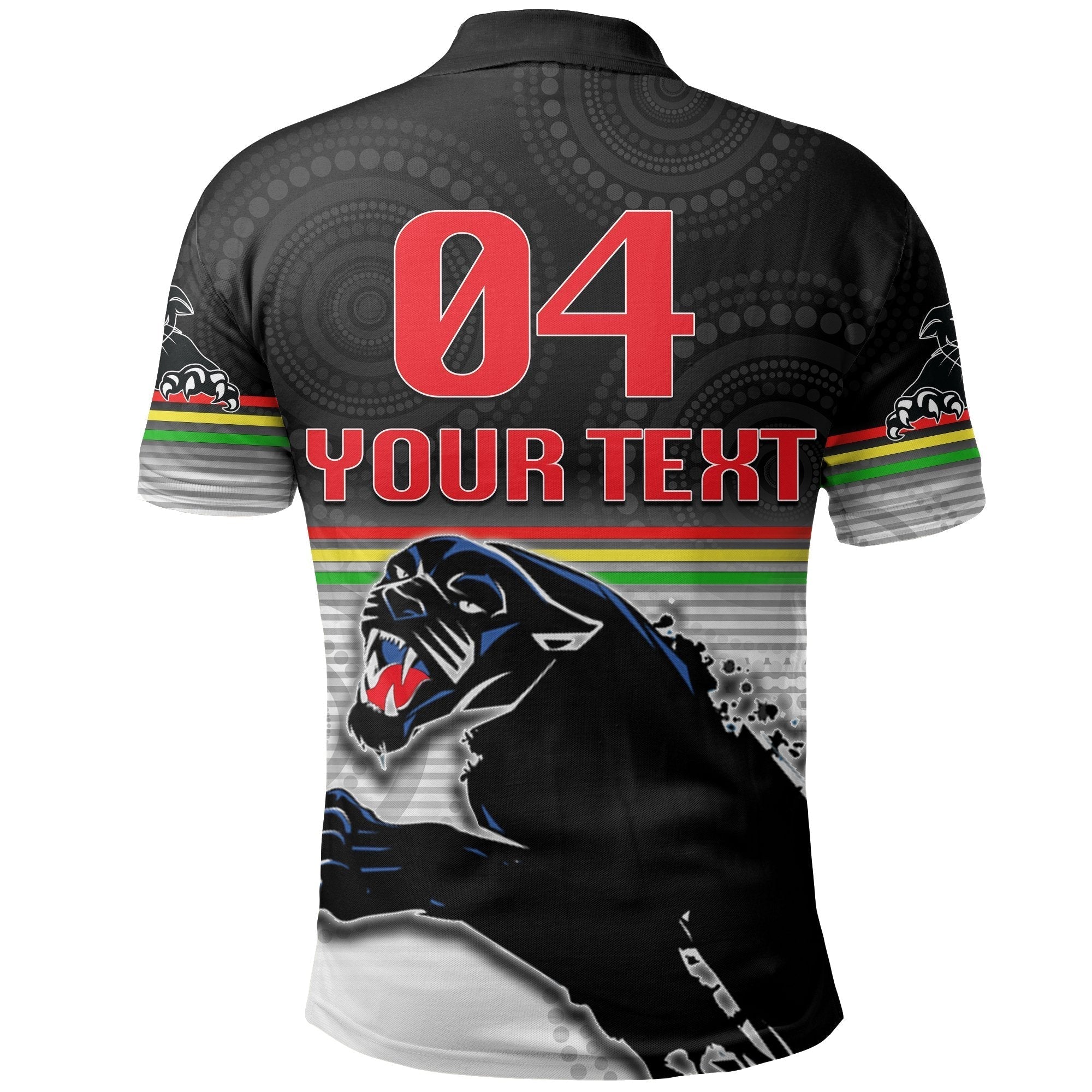 (Custom Personalised) Panthers Aboriginal Polo Shirt Simple Style - Vibe Hoodie Shop