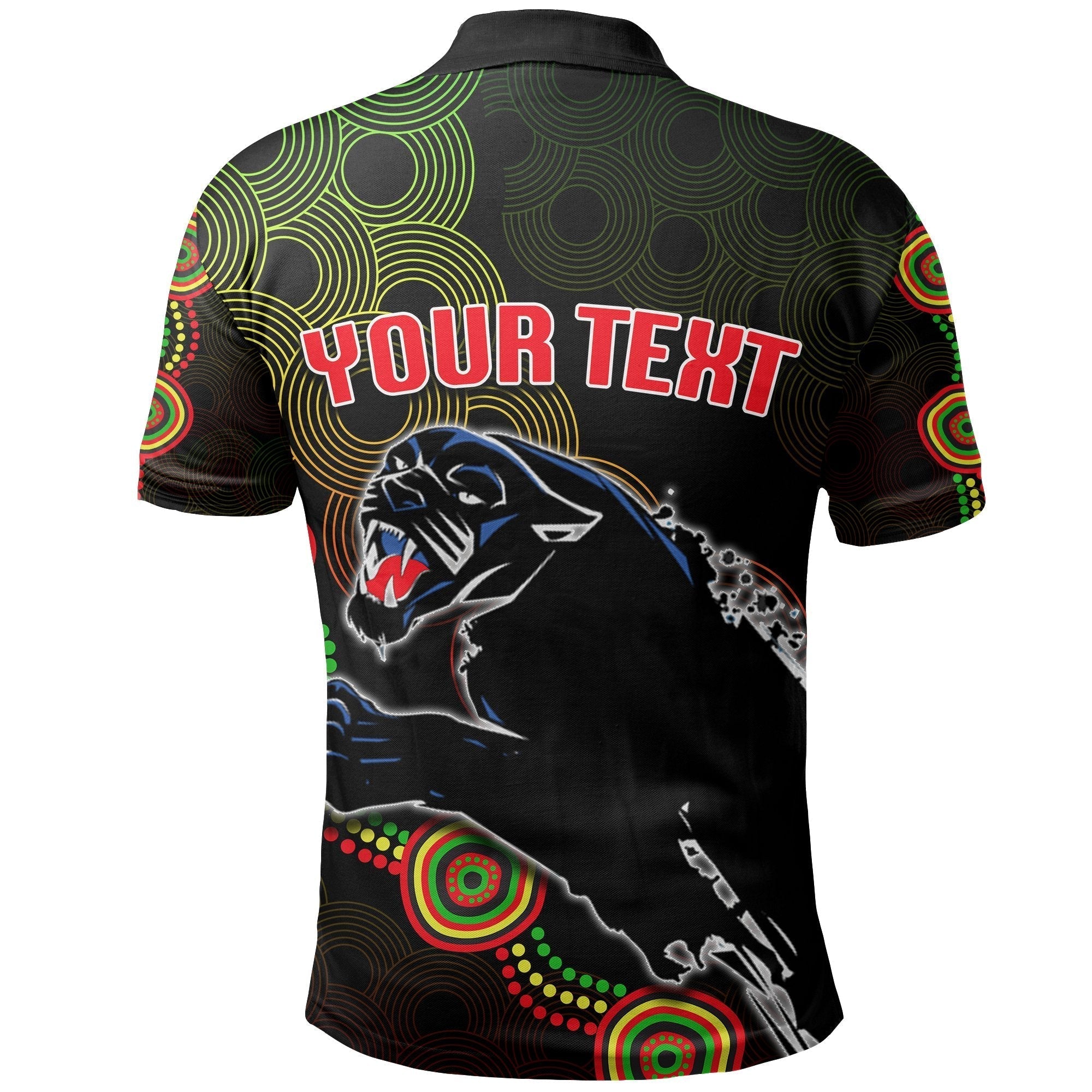 (Custom Personalised) Panthers Aboriginal Polo Shirt - Vibe Hoodie Shop
