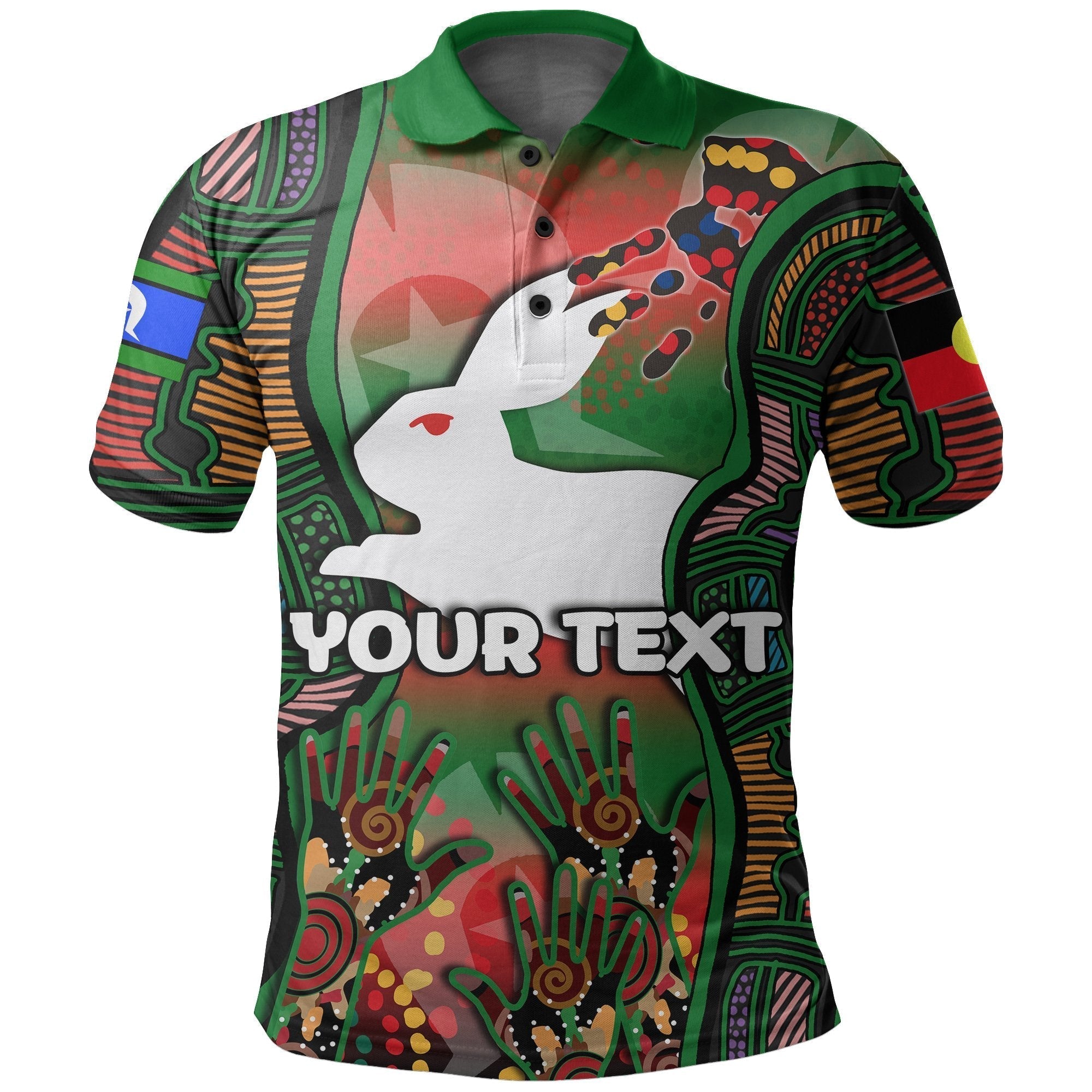 (Custom Personalised) NAIDOC Rabbitohs Polo Shirt Torres Strait Islanders - Vibe Hoodie Shop