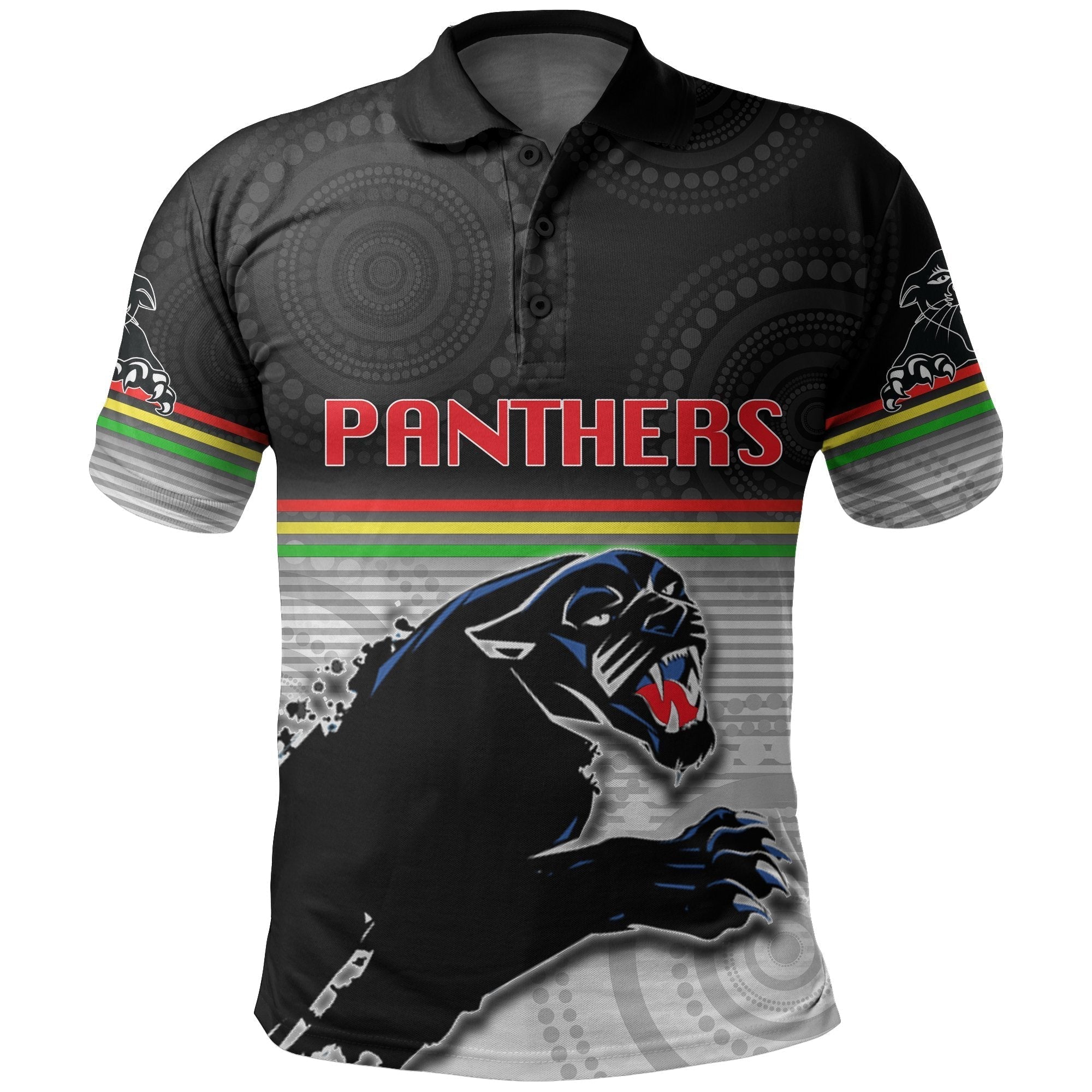 (Custom Personalised) Panthers Aboriginal Polo Shirt Simple Style - Vibe Hoodie Shop
