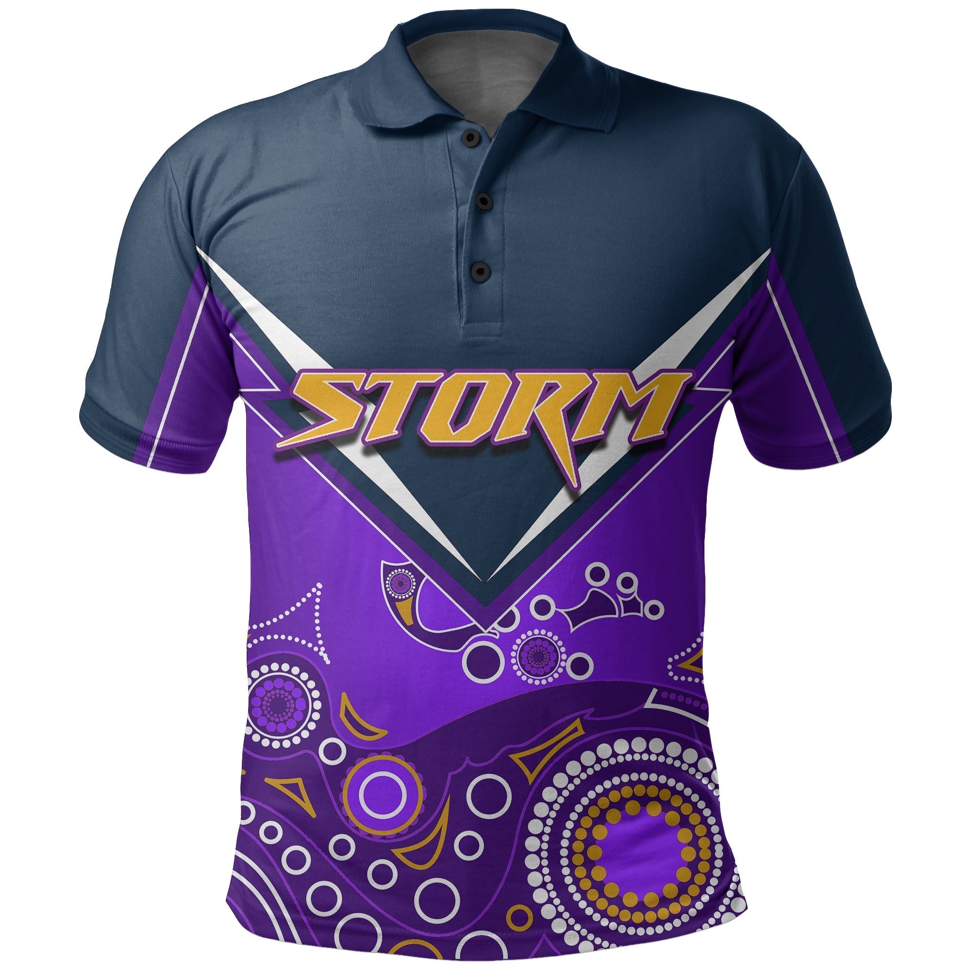 Melbourne Storm Polo Shirt Aboriginal - Vibe Hoodie Shop