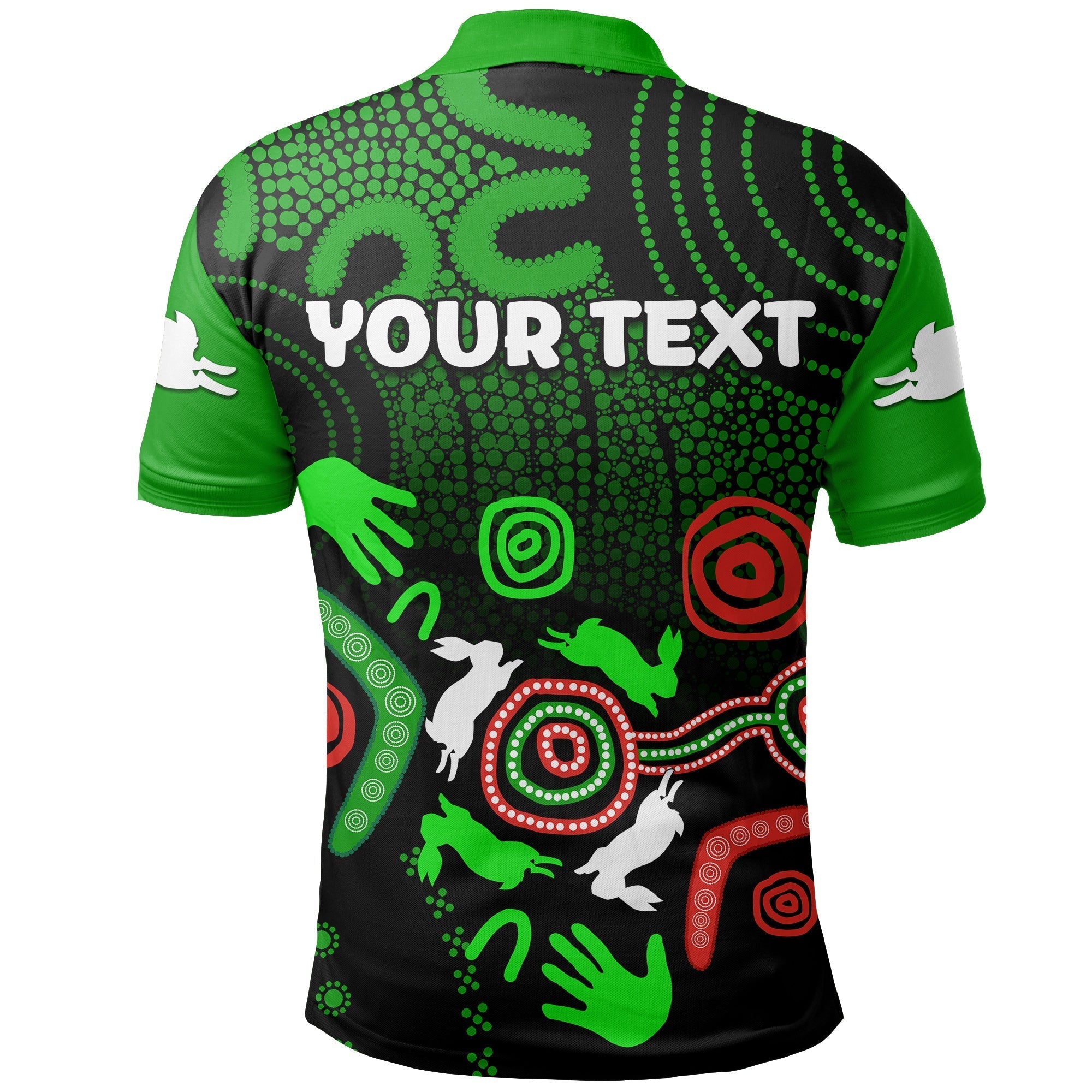 (Custom Personalised) South Sydney Rabbitohs Indigenous Polo Shirt No.2 - Vibe Hoodie Shop