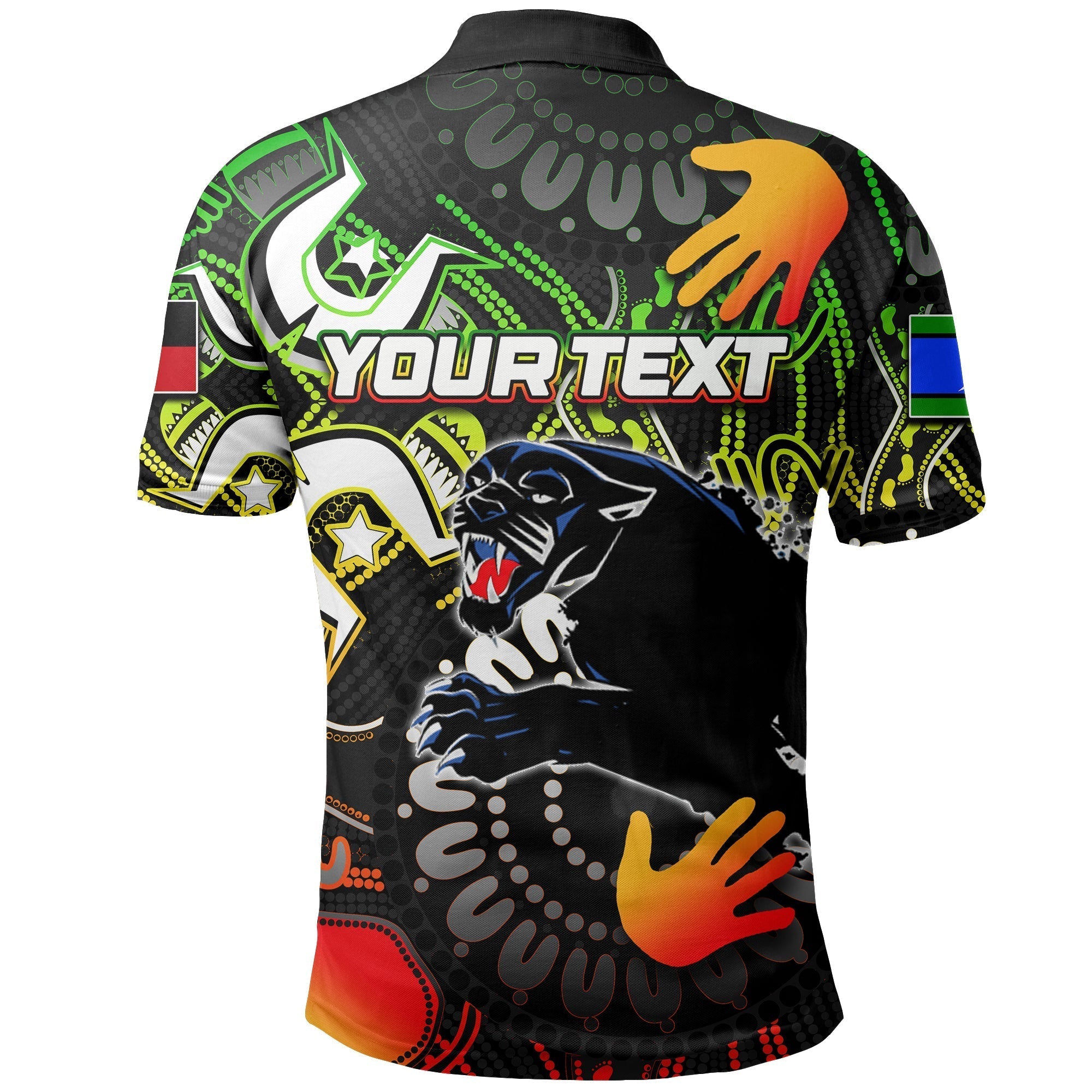 (Custom Personalised) NAIDOC Panthers Polo Shirt NAIDOC Patterns - Vibe Hoodie Shop