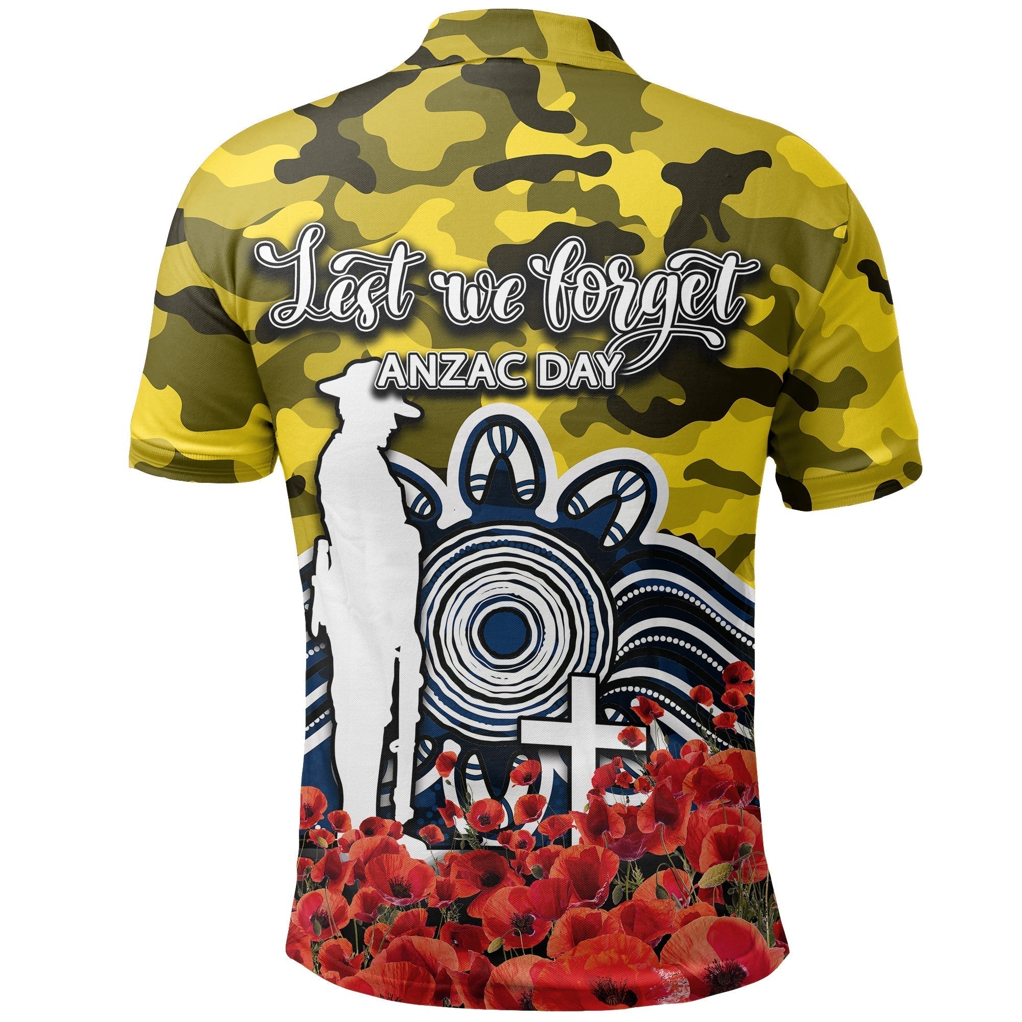 North Queensland Cowboys Polo Shirt ANZAC Day Poppy Flowers With Army Patterns - Vibe Hoodie Shop