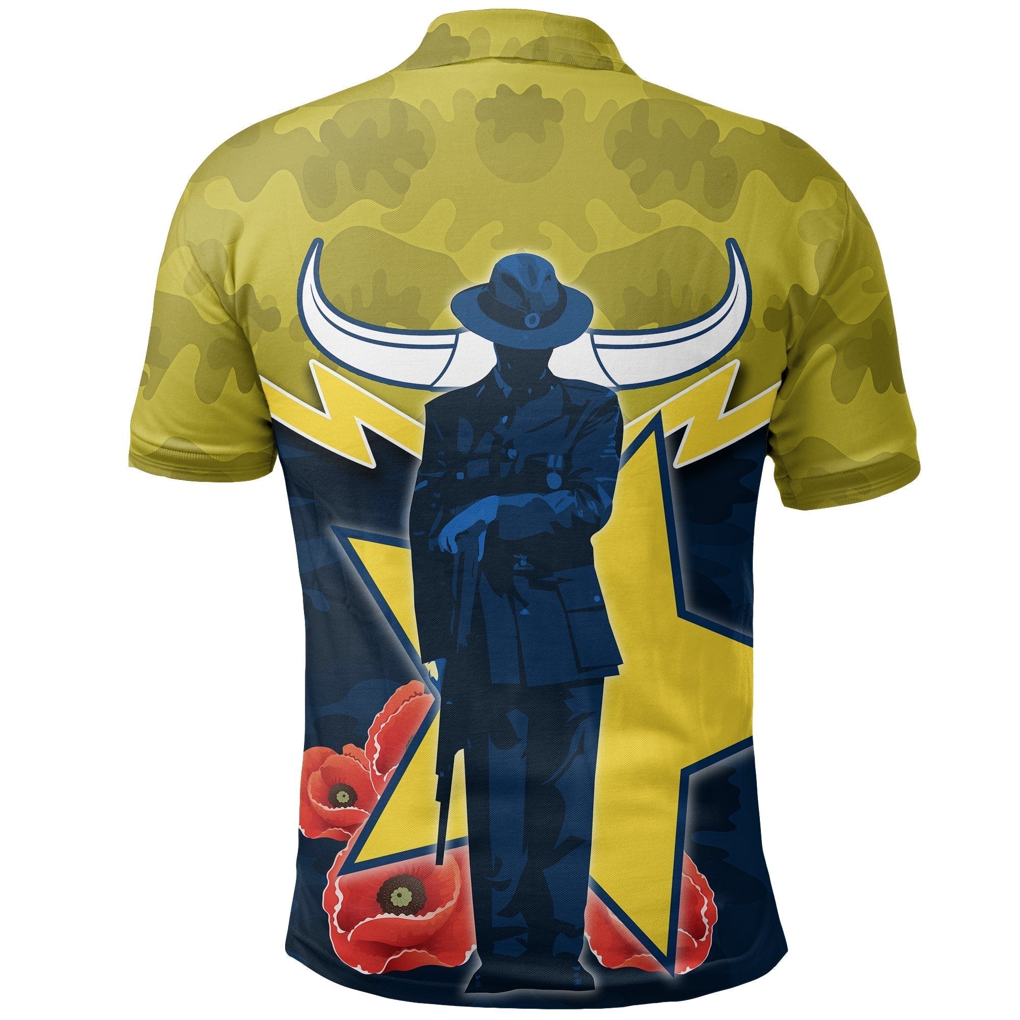 North Queensland Cowboys Polo Shirt ANZAC Day Army Pattens - Vibe Hoodie Shop