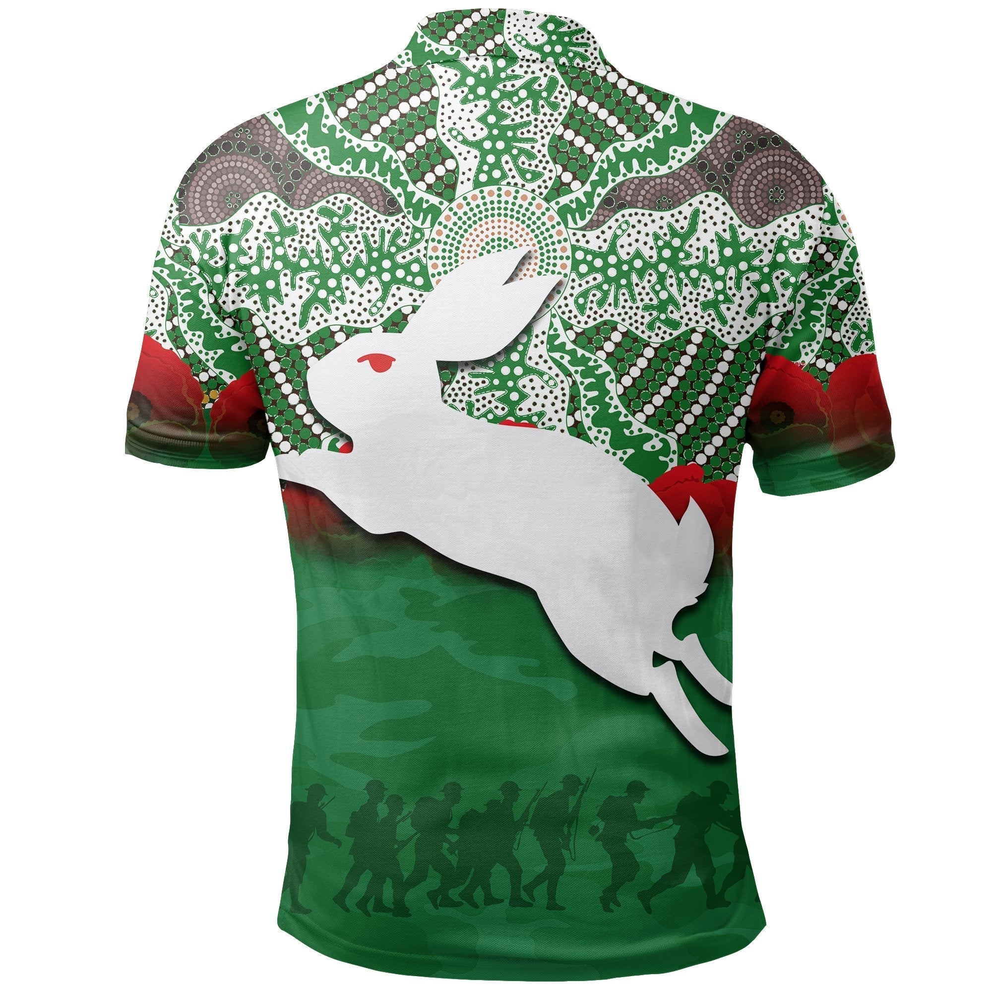 Rabbitohs Polo Shirt Aboriginal ANZAC Day No.2 - Vibe Hoodie Shop