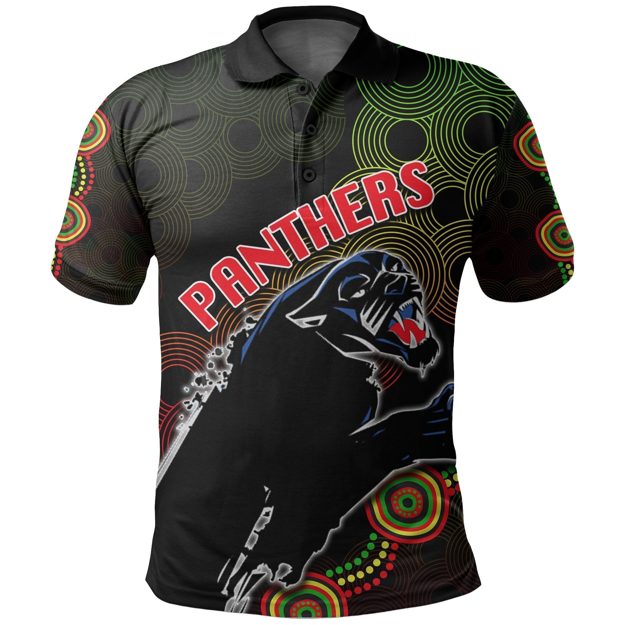(Custom Personalised) Panthers Aboriginal Polo Shirt - Vibe Hoodie Shop