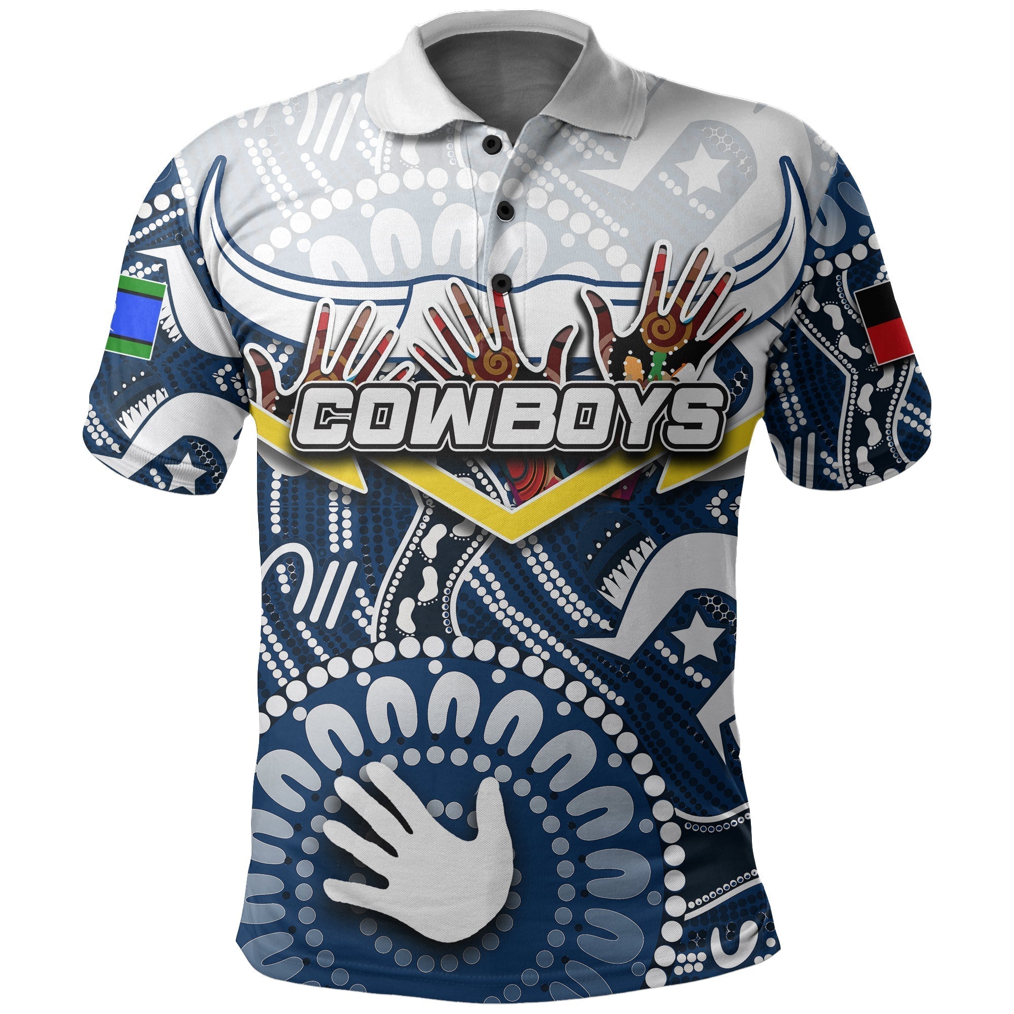 (Custom Personalised) NAIDOC Cowboys Polo Shirt NAIDOC Patterns - Vibe Hoodie Shop