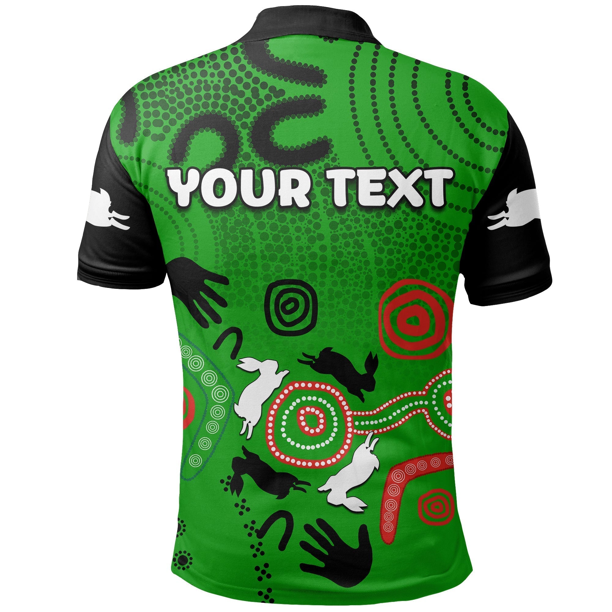 (Custom Personalised) South Sydney Rabbitohs Indigenous Polo Shirt No.3 - Vibe Hoodie Shop