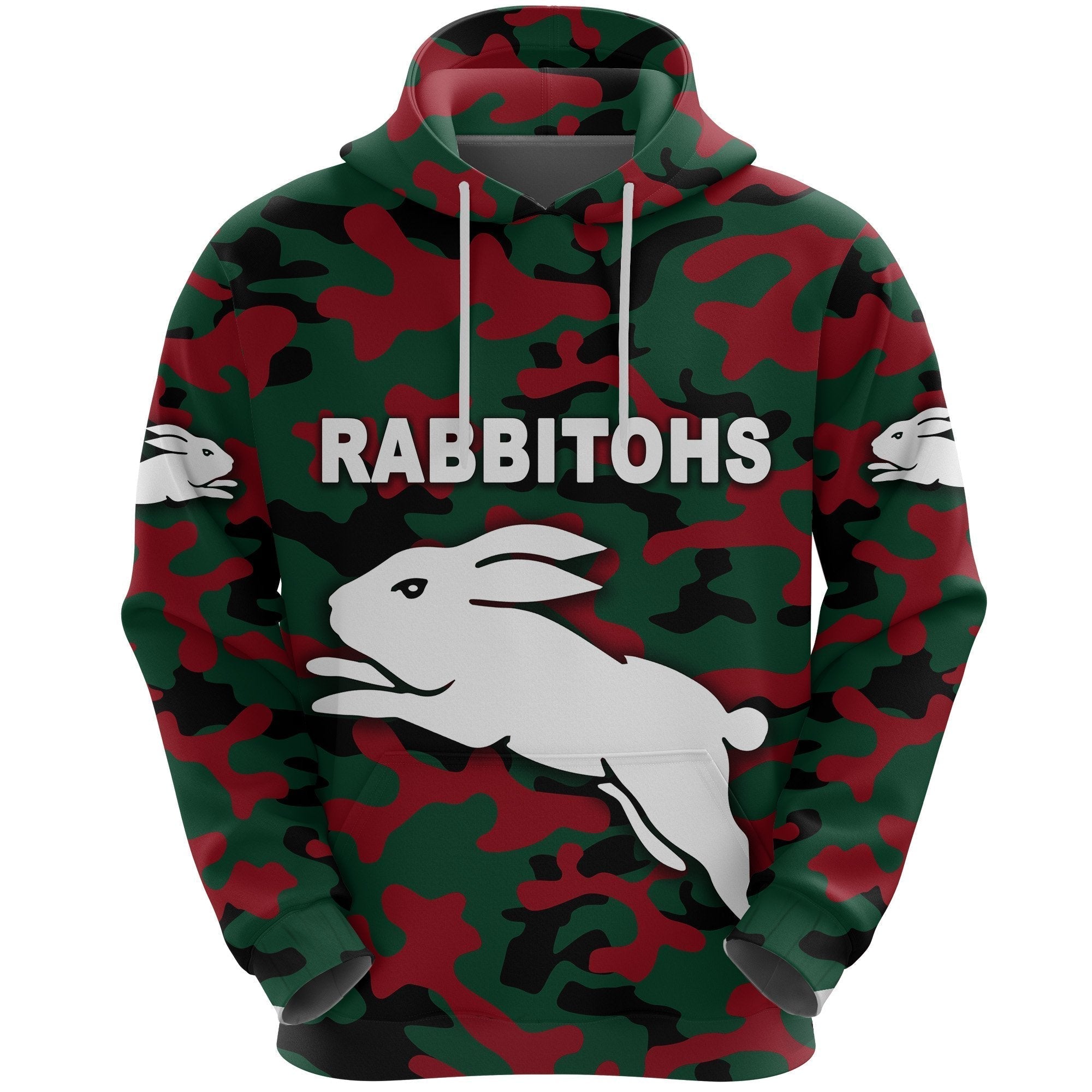 South Sydney Rabbitohs Hoodie ANZAC Day Camouflage Vibes NO.1 - Vibe Hoodie Shop