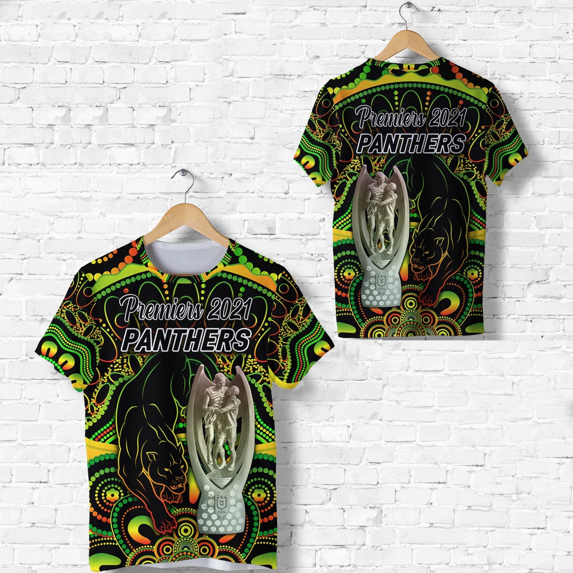 Penrith Panthers T shirt 2021 Indigenous Premiers - Trophy - Vibe Hoodie Shop