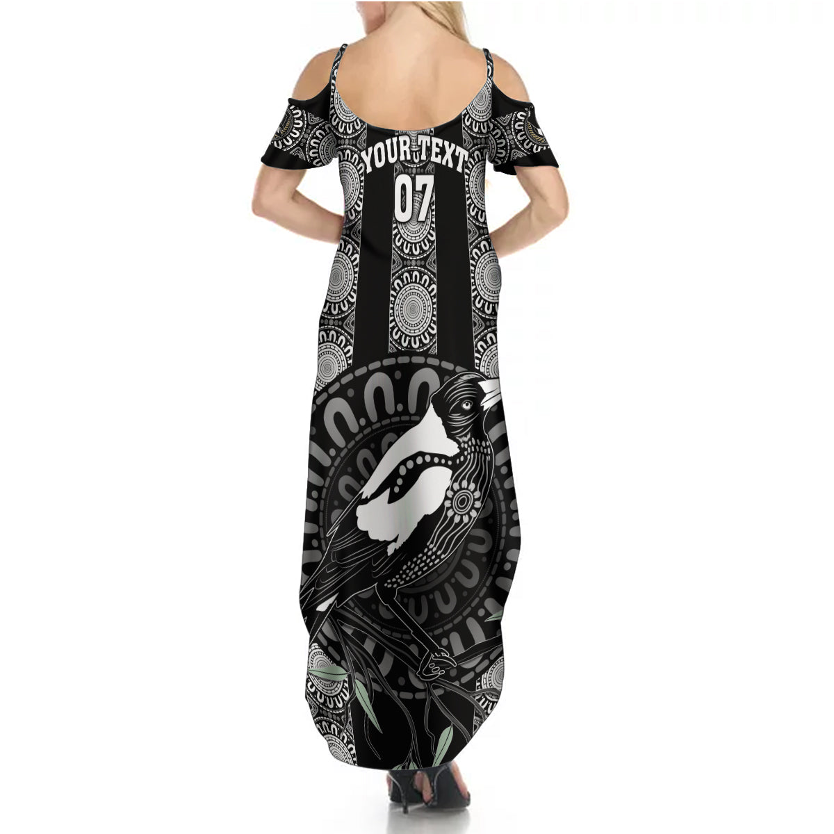 Personalised Collingwood Football Summer Maxi Dress Champions GO Magpies LT7