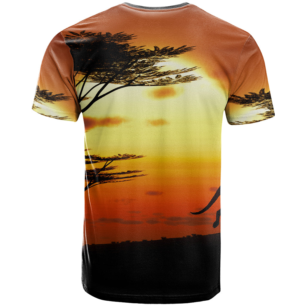 T shirt - Kangaroo T shirt Sunset Ver01 - Unisex - Vibe Hoodie Shop