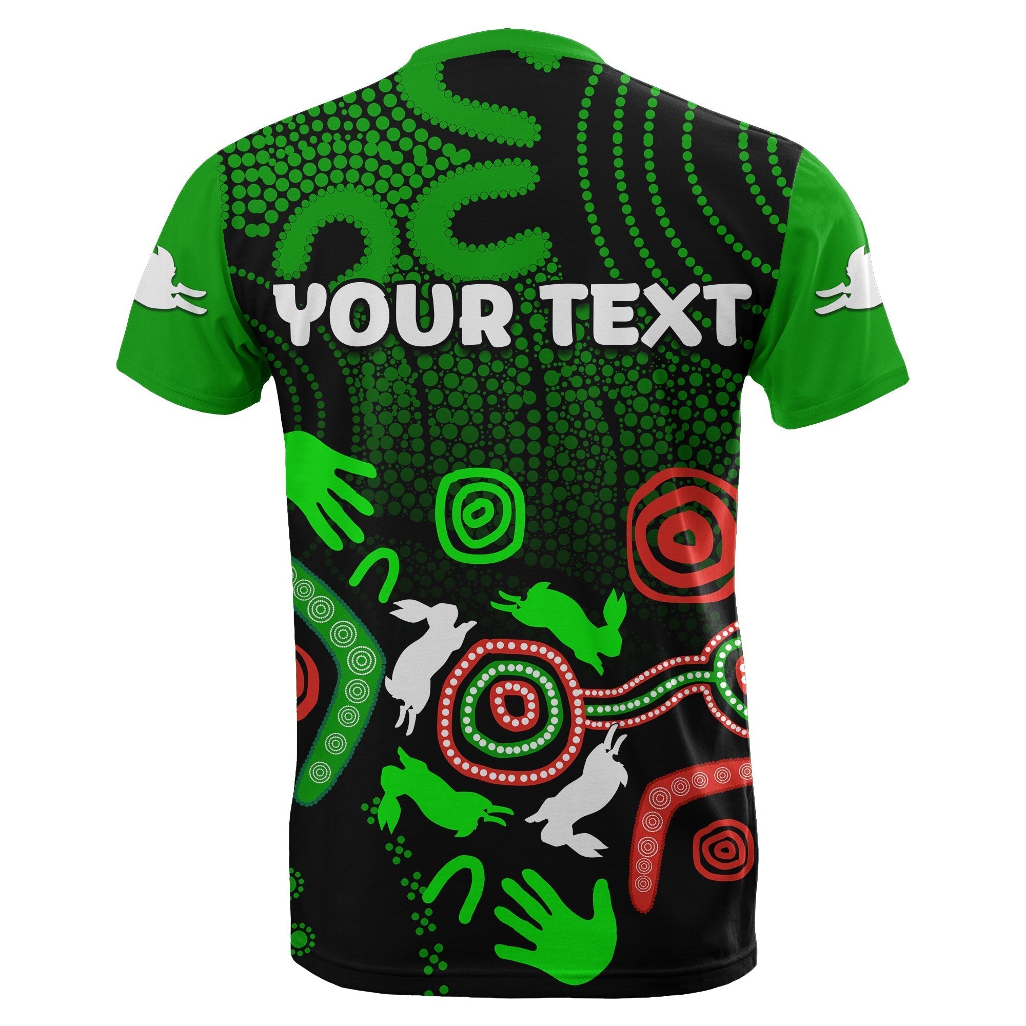 (Custom Personalised) South Sydney Rabbitohs Indigenous T shirt No.2 - Vibe Hoodie Shop