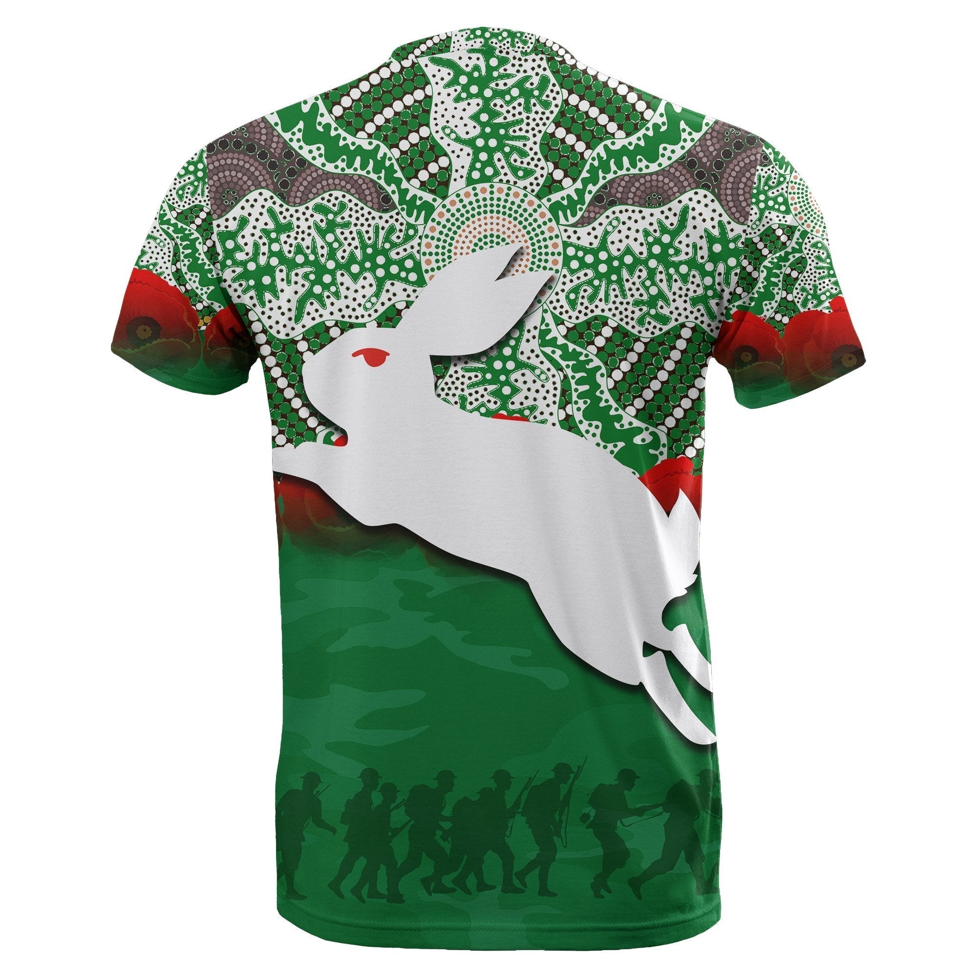 Rabbitohs T shirt Aboriginal ANZAC Day No.2 - Vibe Hoodie Shop