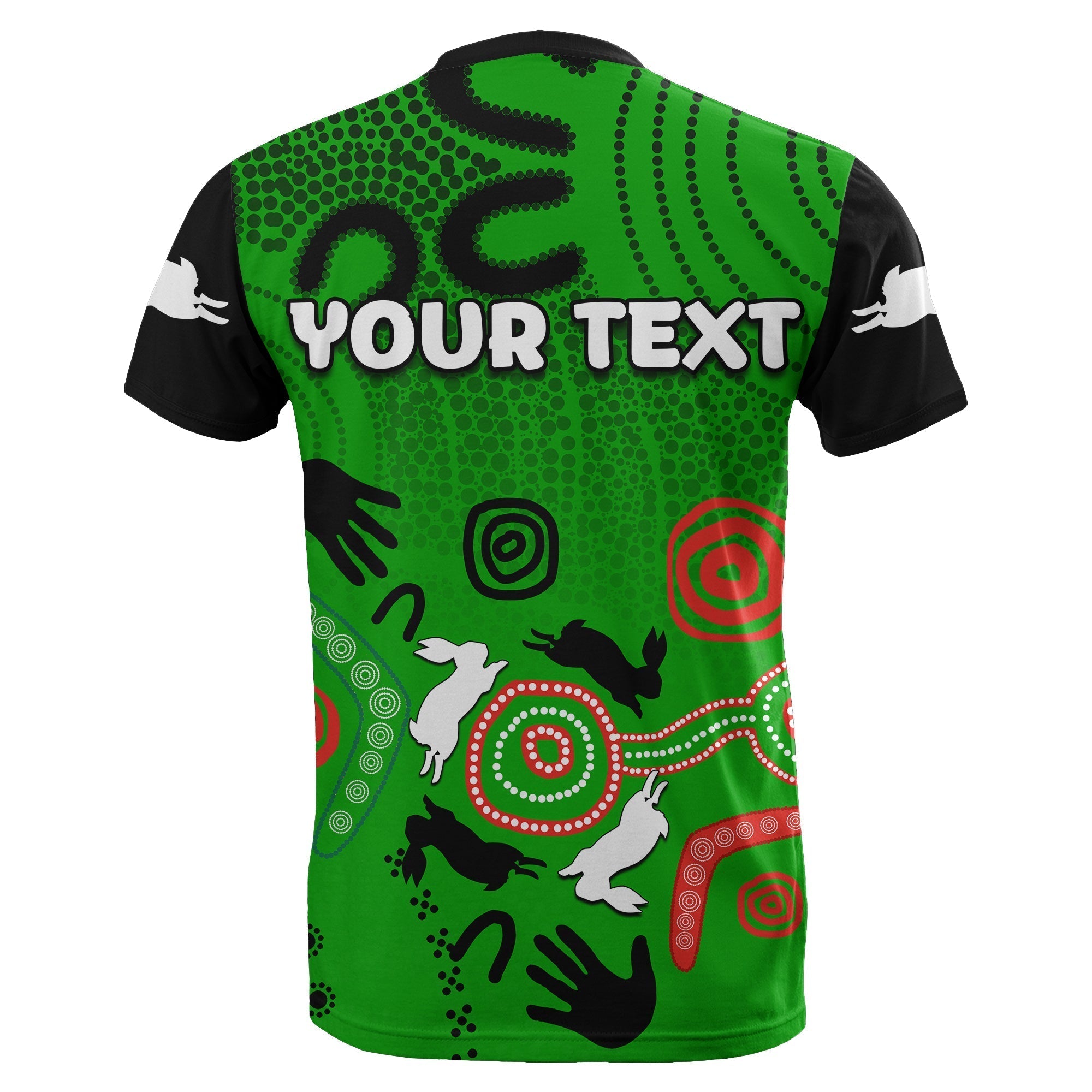 (Custom Personalised) South Sydney Rabbitohs Indigenous T shirt No.3 - Vibe Hoodie Shop