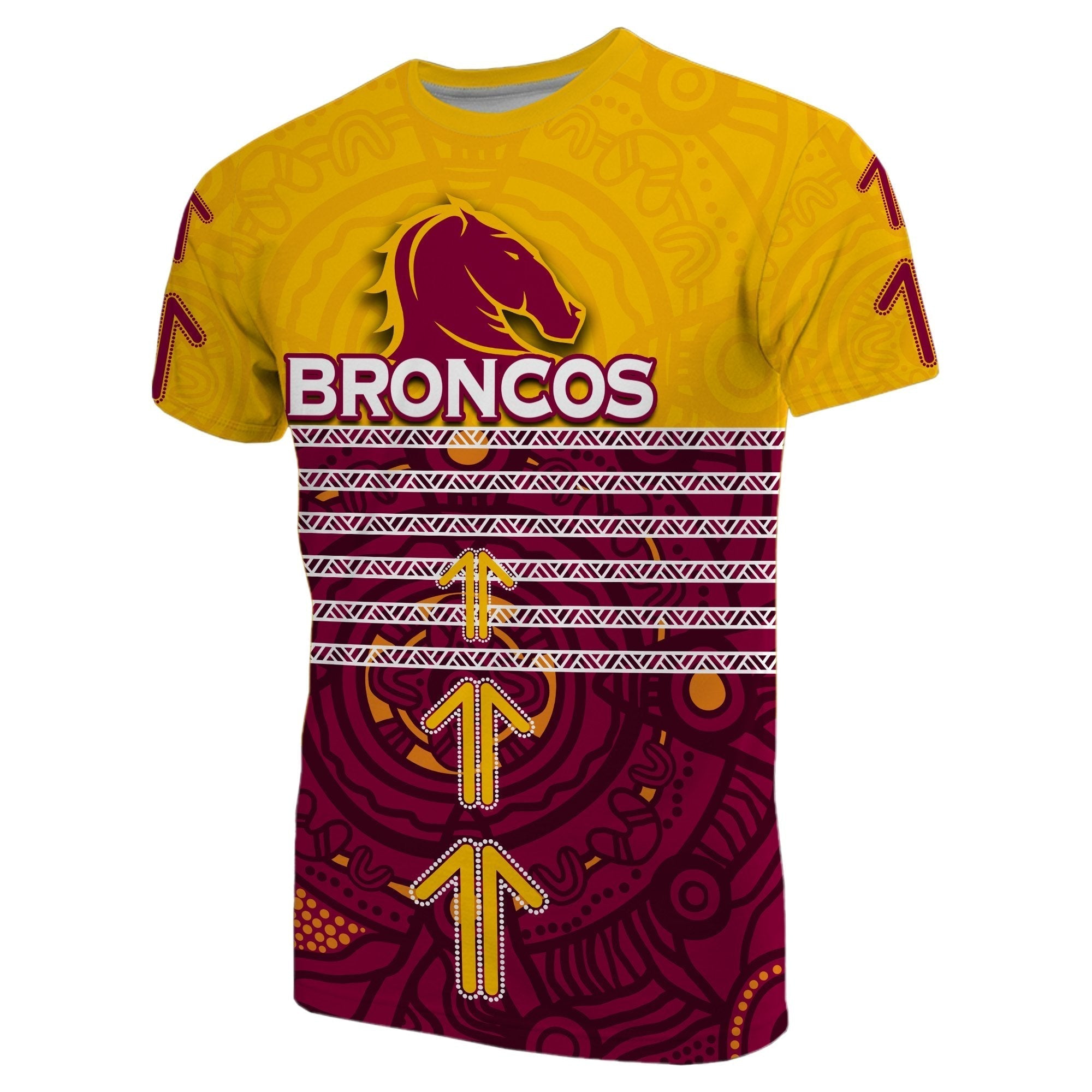 (Custom Personalised) Brisbane Broncos T shirt Aboriginal Special - Vibe Hoodie Shop