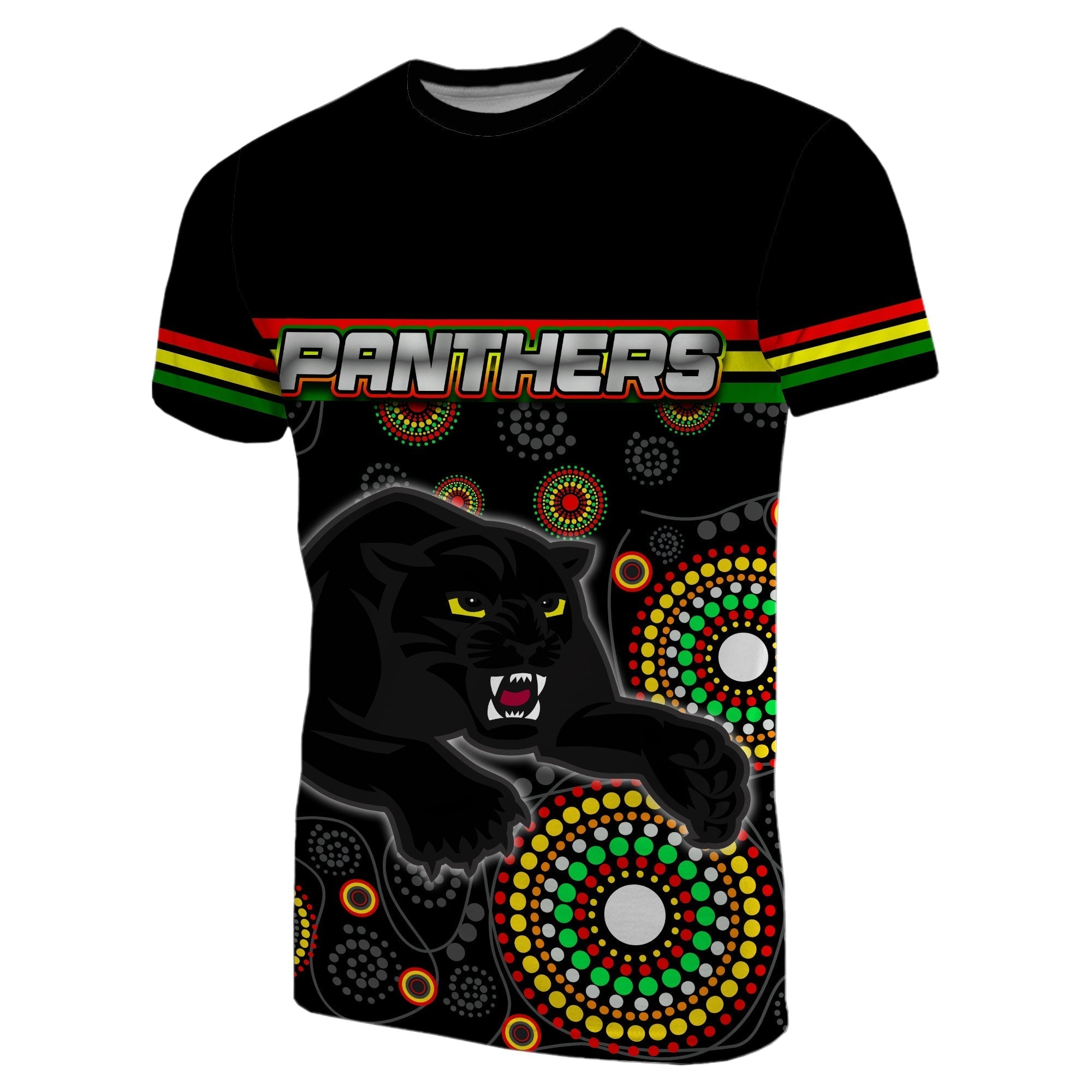 (Custom Personalised) Panthers T shirt Aboriginal Patterns - Vibe Hoodie Shop