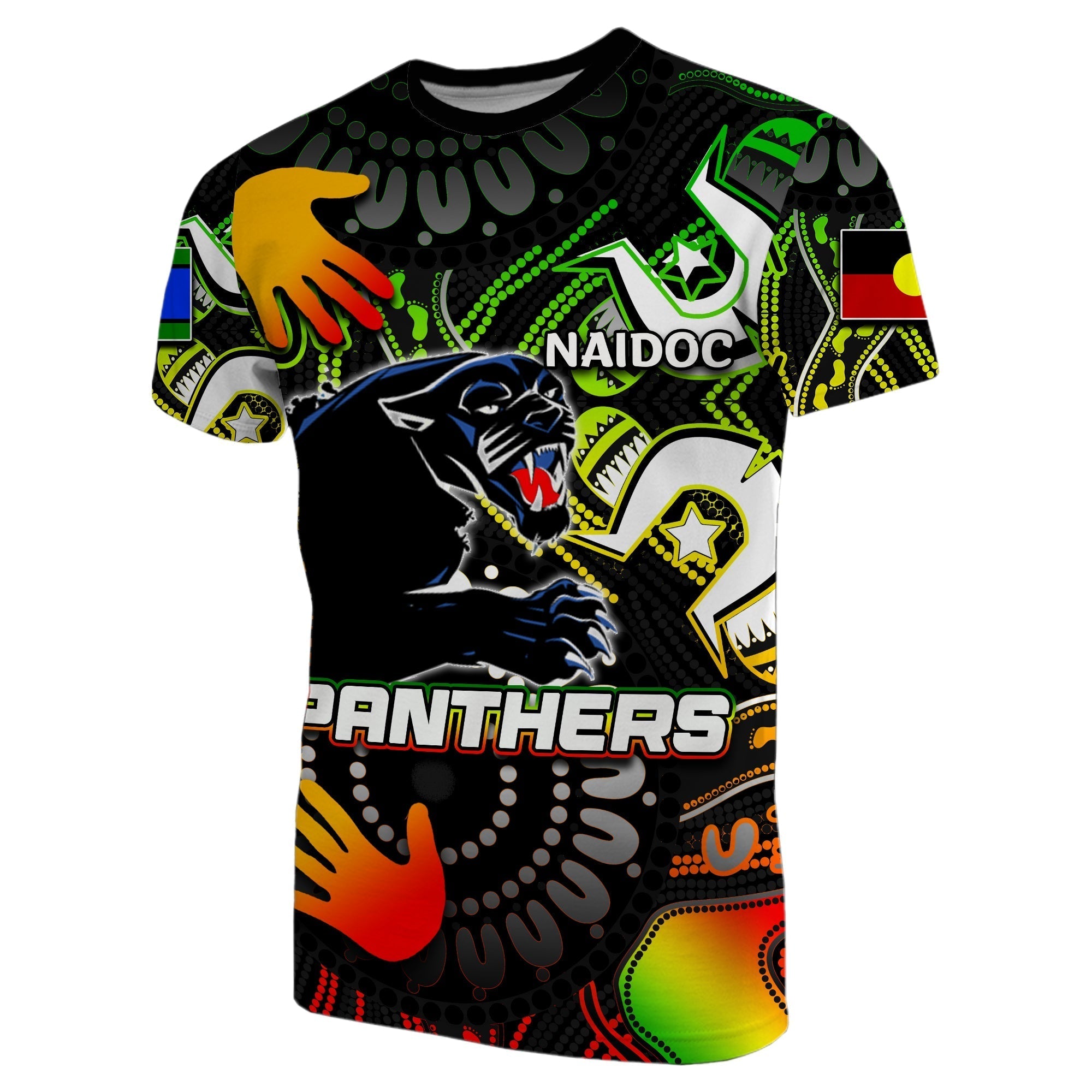 (Custom Personalised) NAIDOC Panthers T shirt NAIDOC Patterns - Vibe Hoodie Shop