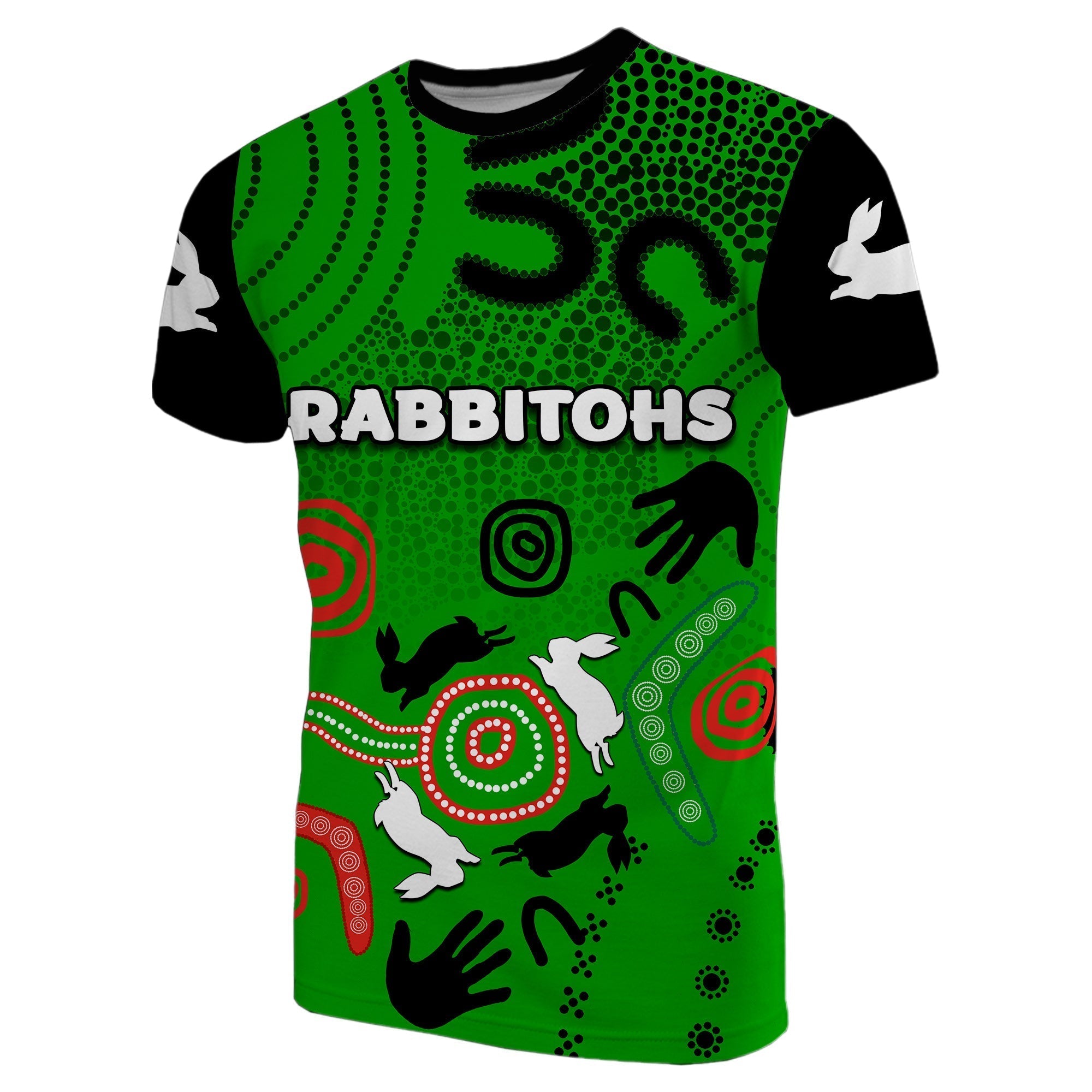 (Custom Personalised) South Sydney Rabbitohs Indigenous T shirt No.3 - Vibe Hoodie Shop