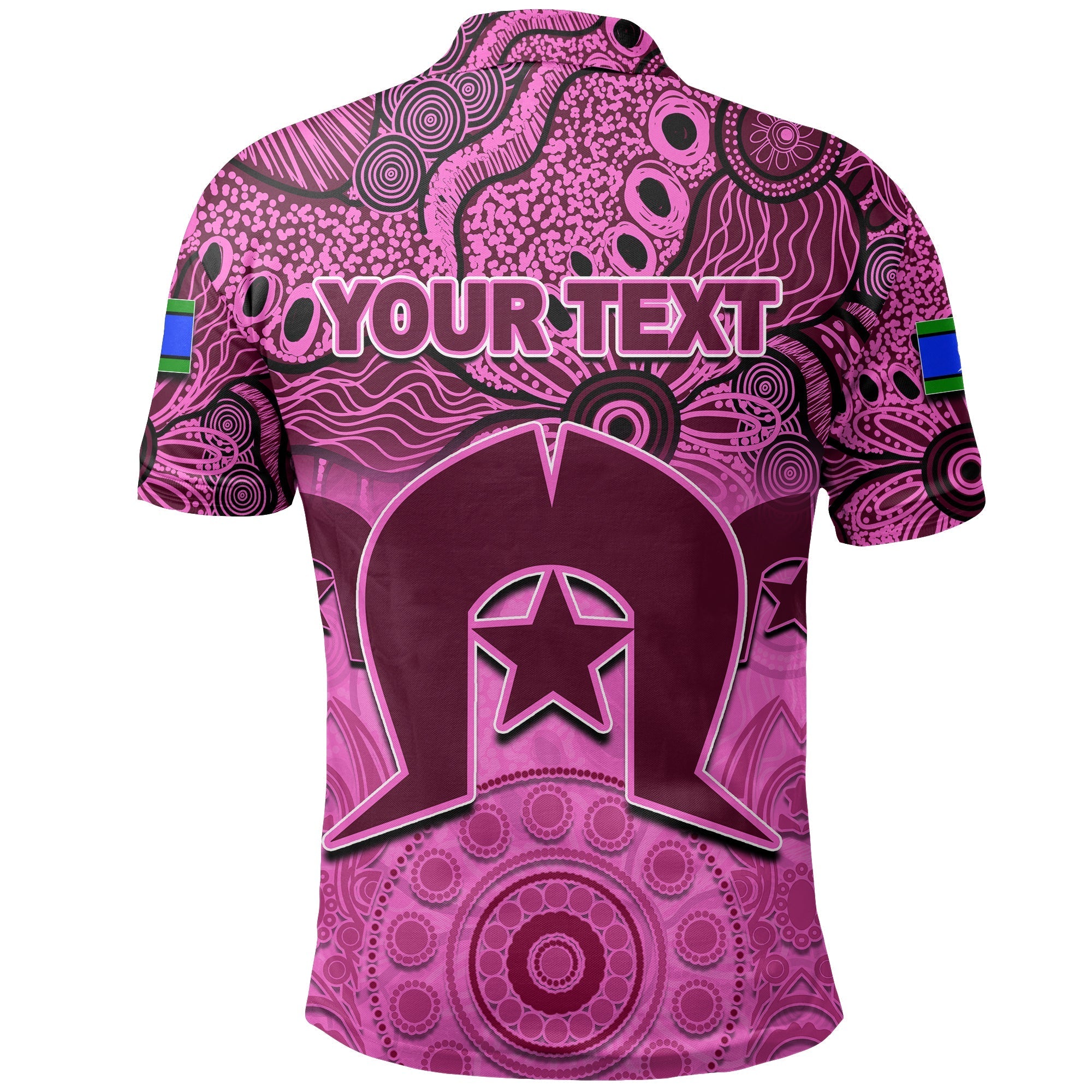 (Custom Personalised) Broncos Torres Strait Islanders Mix Aboriginal Polo Shirt Pink Style LT6
